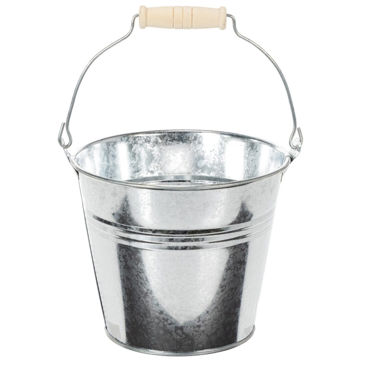Florists Products Übertopf Zink-Eimer Set Glänzend 6 Stück Ø14cm H12cm - Dekorative