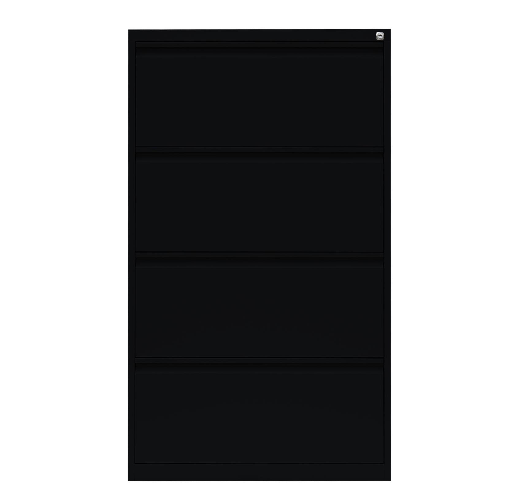 Steelboxx Hängeregisterschrank Lüllmann® 9005 verschweißt x Schwarz Tiefschwarz 4 erforderlich Korpus: und 9005 zweibahnig, Türen: Tiefschwarz/ Schubladen - Komplett montiert (1-St) 1320 Montage Hängeregistraturschrank, keine RAL 