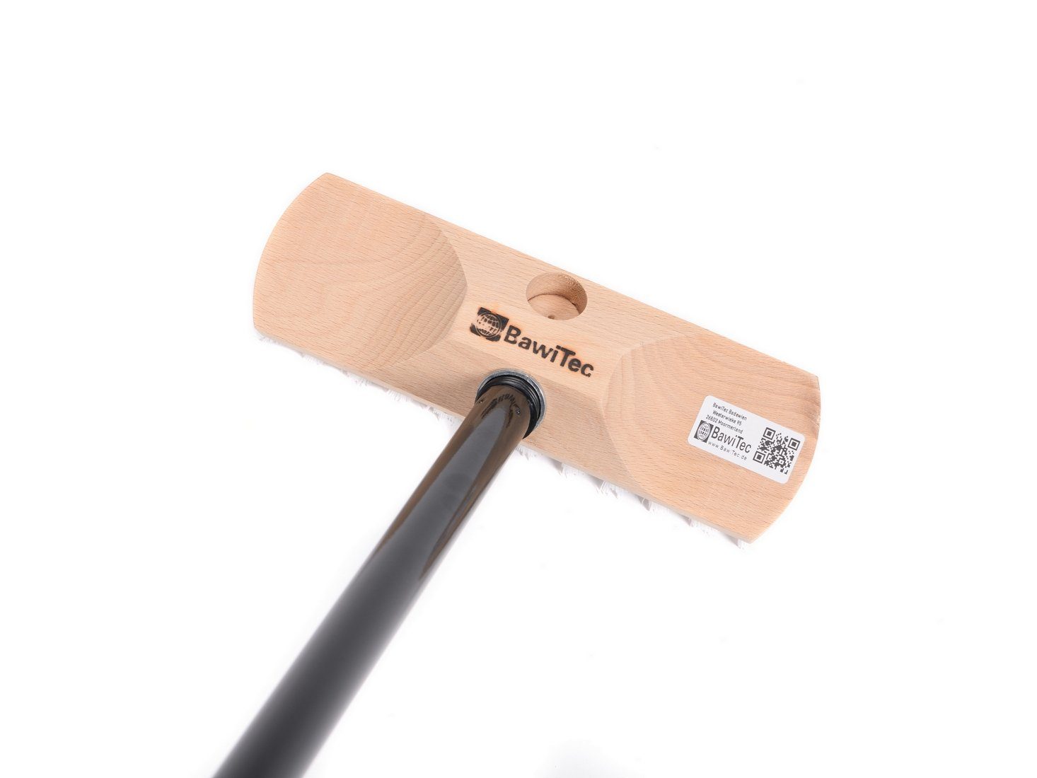 BawiTec Reinigungsbürste Universal Schrubber mit Stiel Bodenschrubber Holzstiel Teleskopstiel, Fliesen, Holzböden, Steinböden, Garagenböden, Keramik, (1-tlg), klein und handlich