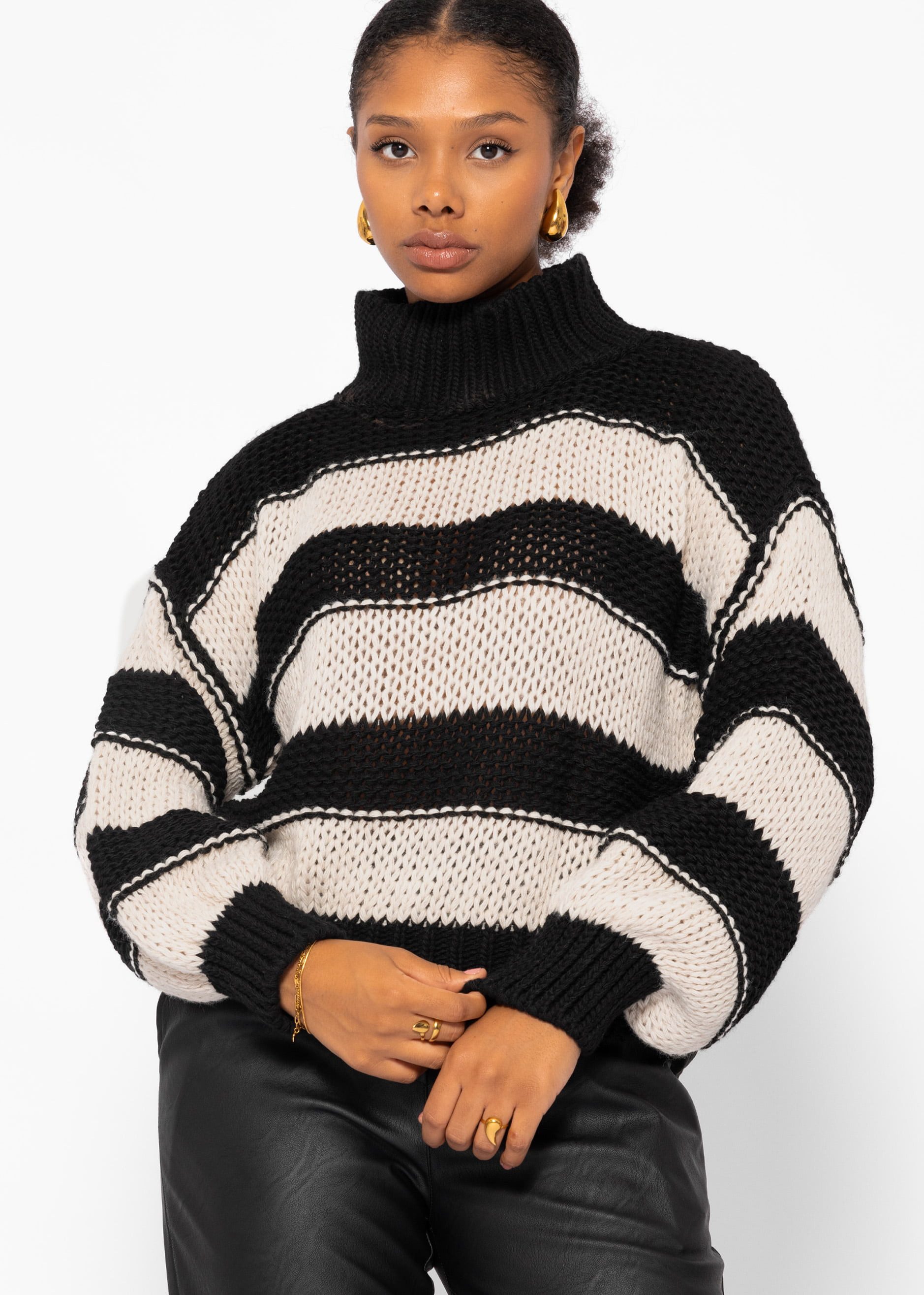 SASSYCLASSY Rollkragenpullover Oversize Rollkragen Strickpullover Damen günstig online kaufen