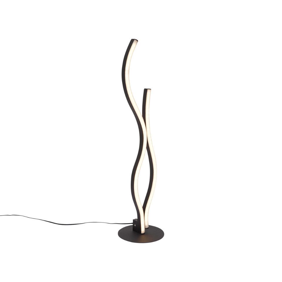 Qazqa Tischleuchte Ying, Dimmbar, LED fest integriert, Extra-Warmweiß, QAZQA Tisch­leuchte, integrated, Schwarz, Metall, Design