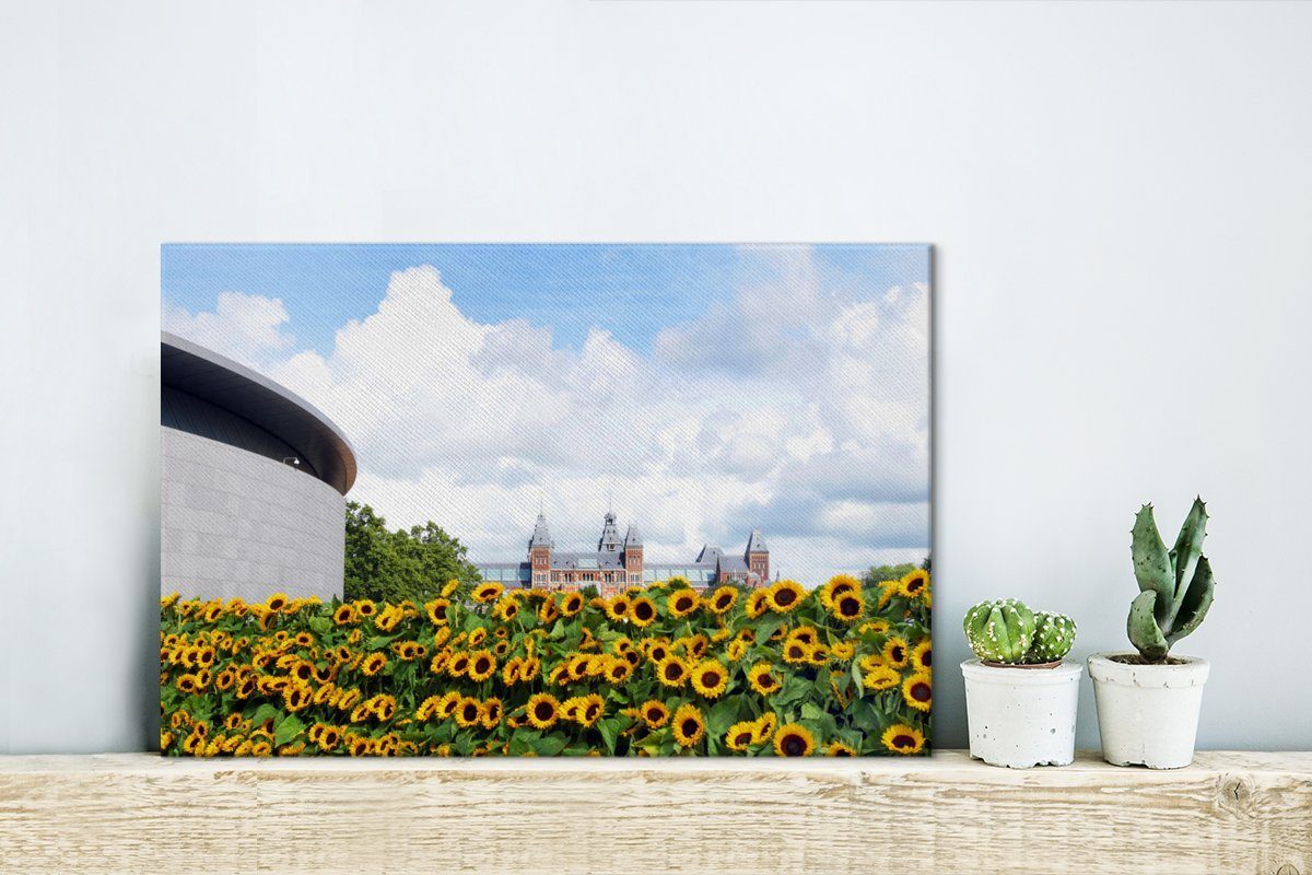 OneMillionCanvasses® Leinwandbild Das Van-Gogh-Museum in Wanddeko, St), cm Leinwandbilder, (1 Wandbild Amsterdam, 30x20 Aufhängefertig