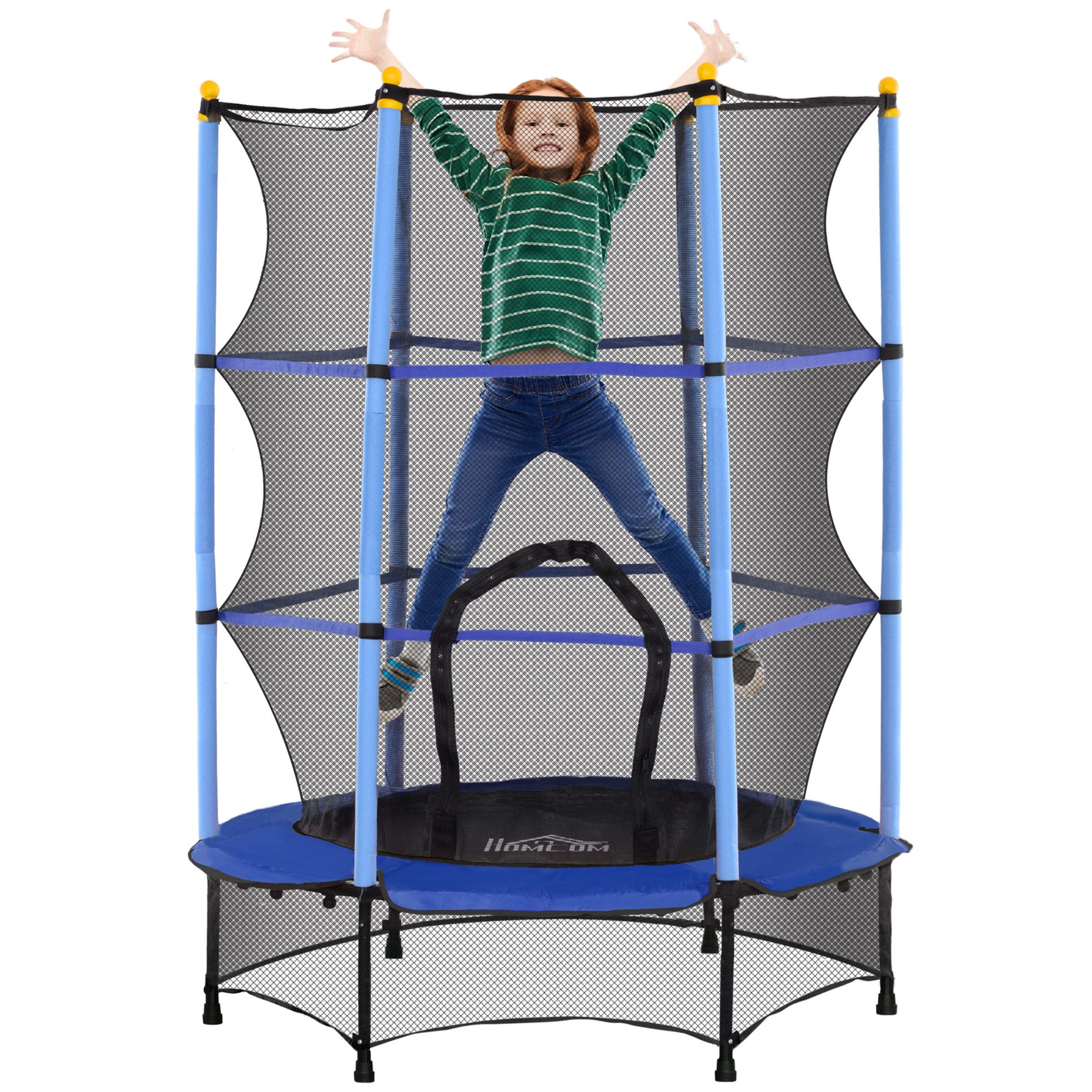 HOMCOM Kindertrampolin Ø140 cm, mit Sicherheitsnetz, Randabdeckung, Ø 140 c günstig online kaufen