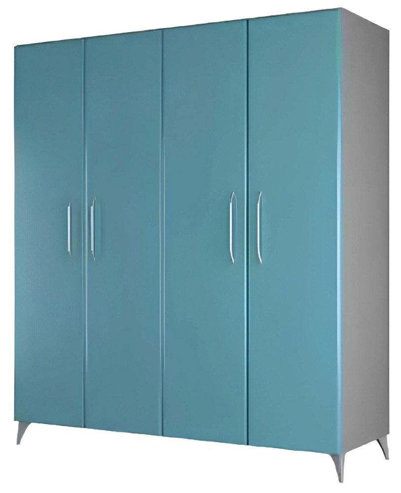 Xlmoebel Kleiderschrank Moderner blauer Holzschrank mit stilvollem Design für Schlafzimmer (1-St., Kleiderschrank) Hergestellt in Europa