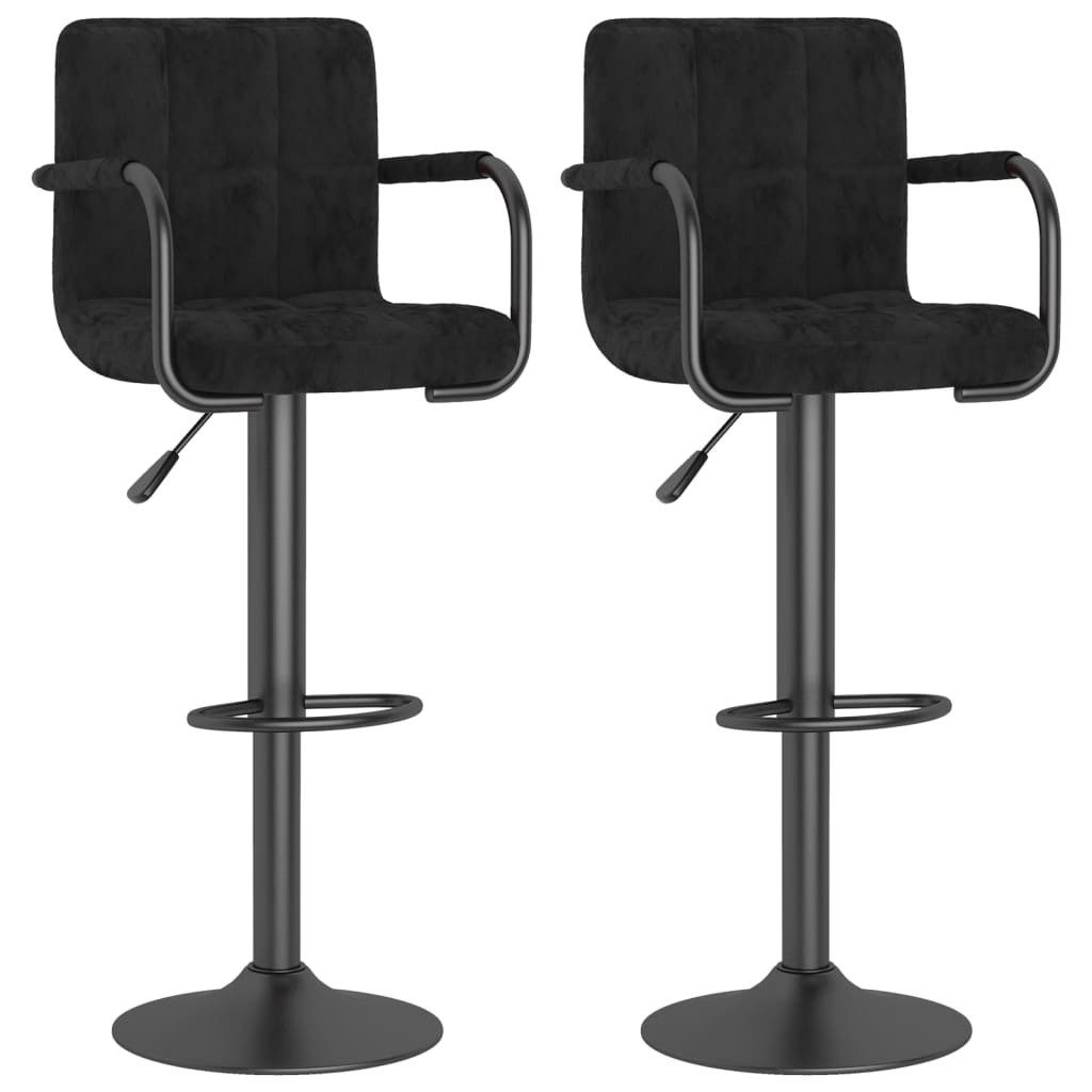 vidaXL Barhocker, Sitzhocker 2 Stk. Schwarz Samt