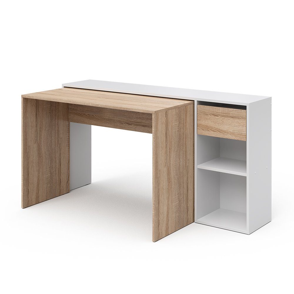 Vicco Schreibtisch Ben, Weiß/Sonoma, 145 x günstig online kaufen