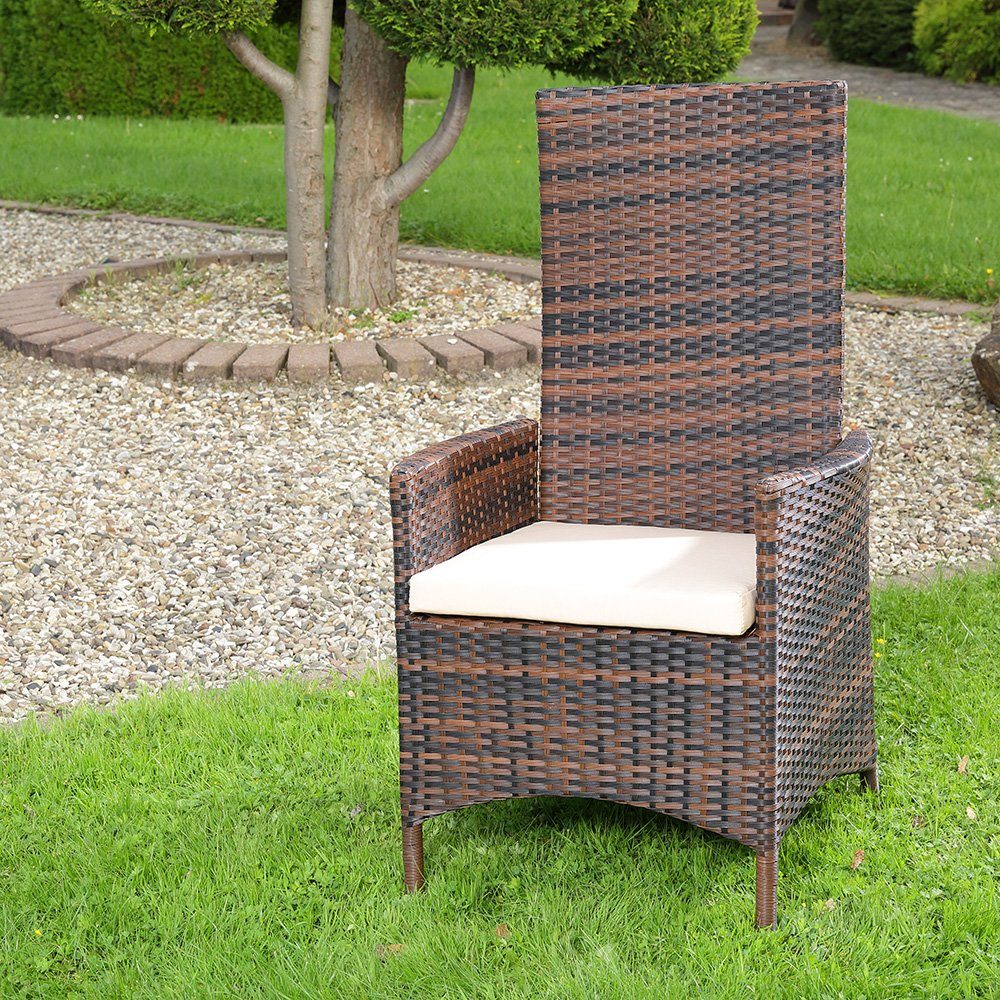 Mucola Gartenstuhl Relaxsessel Loungestuhl Sitzmöbel Verstellbar Polyrattan günstig online kaufen