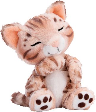 Nici Kuscheltier Sleeping Pets, Katze Bengal, 12 cm, im Körbchen, enthält recyceltes Material (Global Recycled Standard)