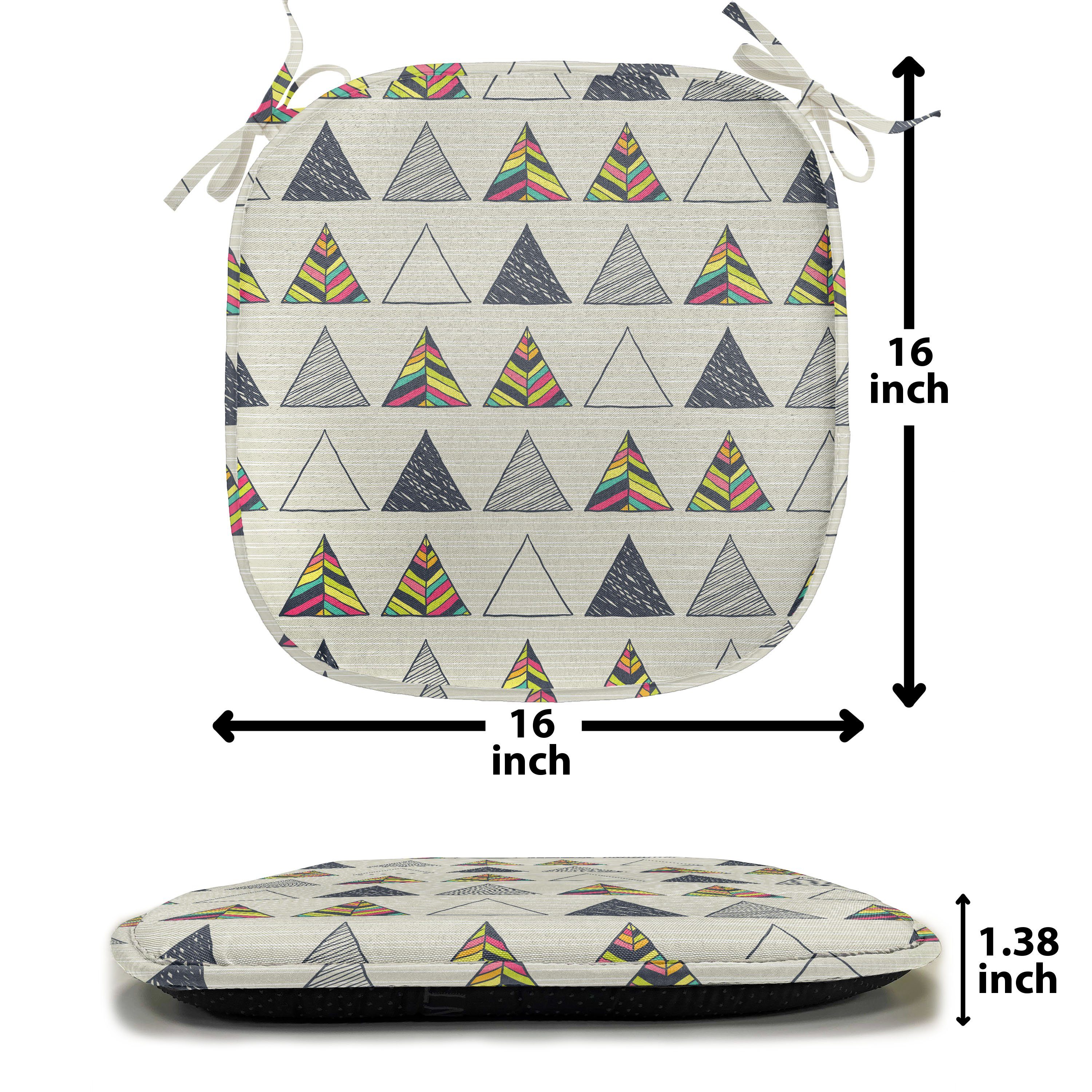 wasserfestes Dekoratives Dreieck Abstrakt Stuhlkissen Küchensitze, mit Kissen für Abakuhaus Geometrisch Riemen