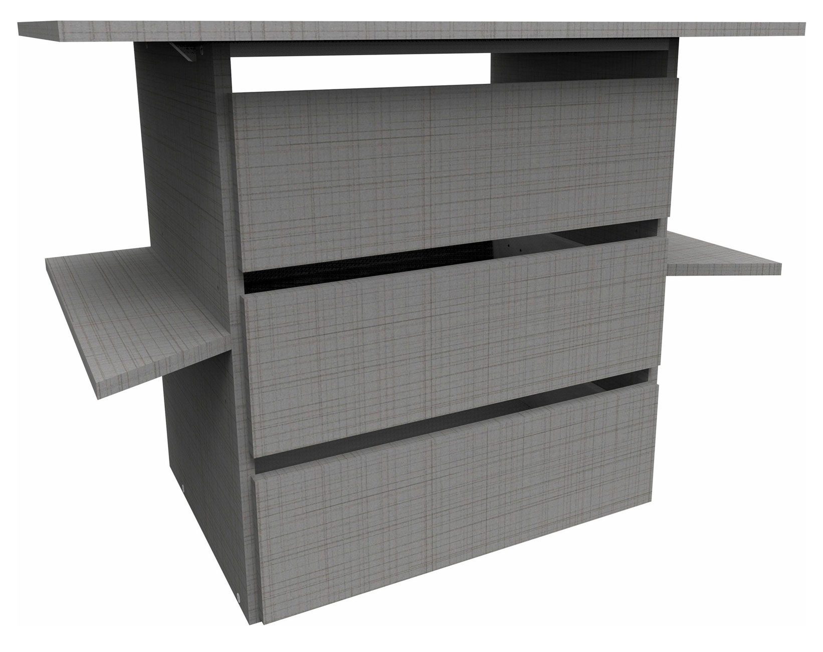 Wimex Schubkasten Multiraumkonzept (mit Schubladen auf Metallschienen, 1 St., Zübehor für Kleiderschränke "Wimex), 77x44x59cm Schubladeneinsatz mit 3 Schubladen