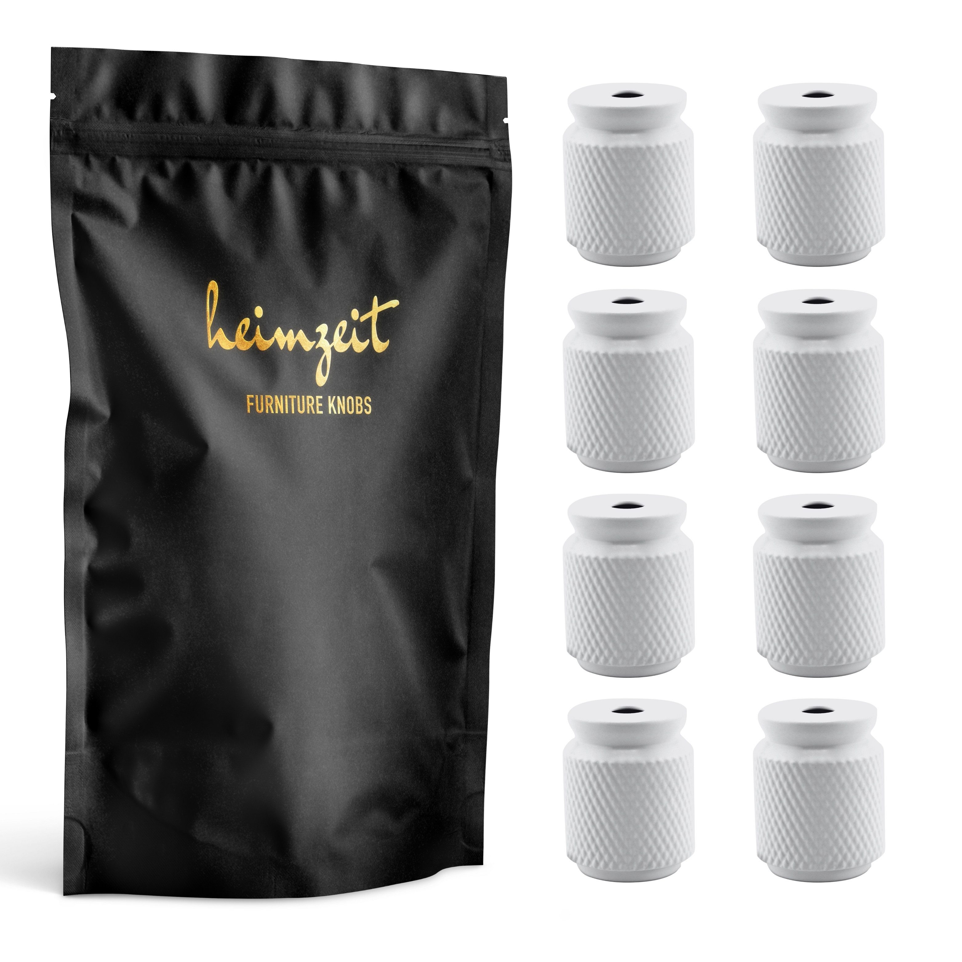 heimzeit Möbelgriff heimzeit Möbelknöpfe geriffelt (Set, 8-St), für Schubladen, Türen und Kommoden, inkl. Schraube
