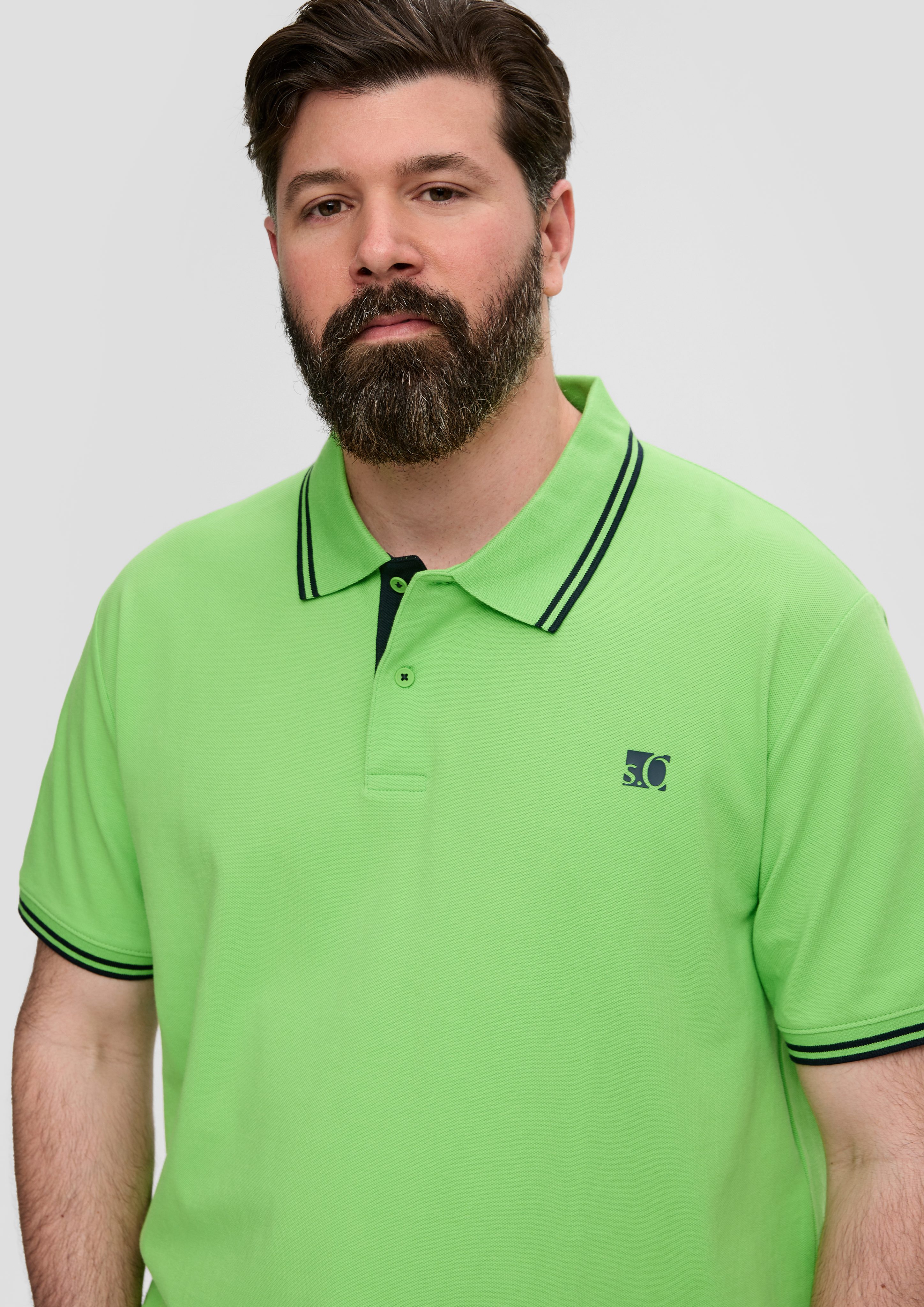 s.Oliver Kurzarmshirt Poloshirt aus Baumwolle mit günstig online kaufen