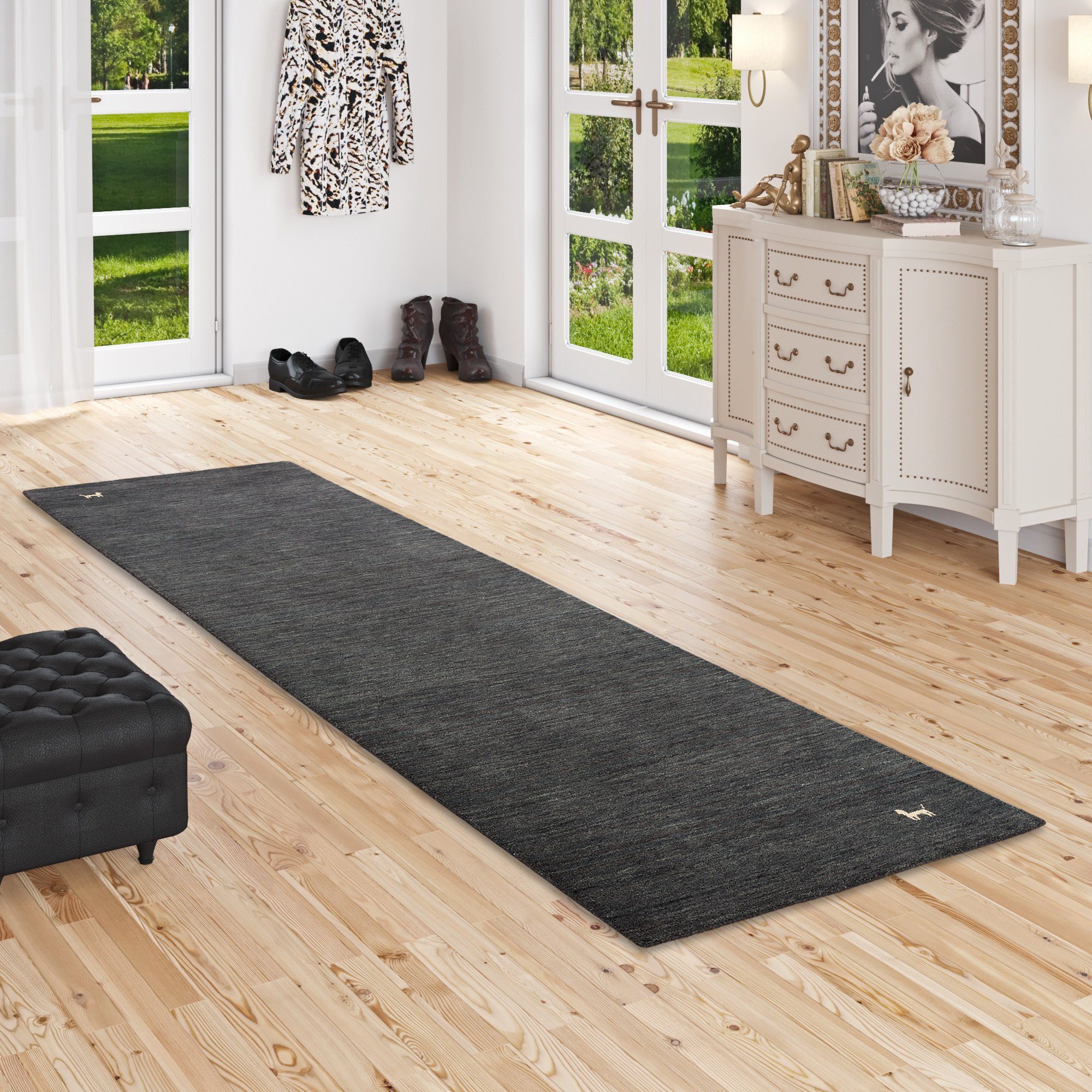 Pergamon Wollteppich Natur Teppich Läufer Indo Nepal Gabbeh Shiva, Rechteckig, Höhe: 10 mm