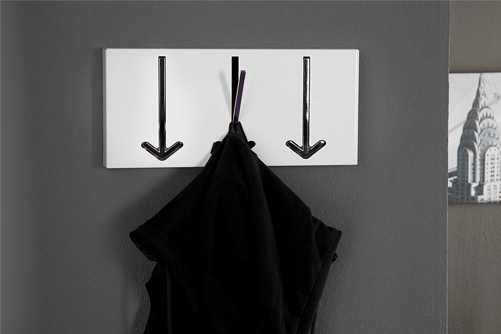 riess-ambiente Wandgarderobe ARROW 30cm weiß, Garderobenpaneel · mit 3 Hake günstig online kaufen
