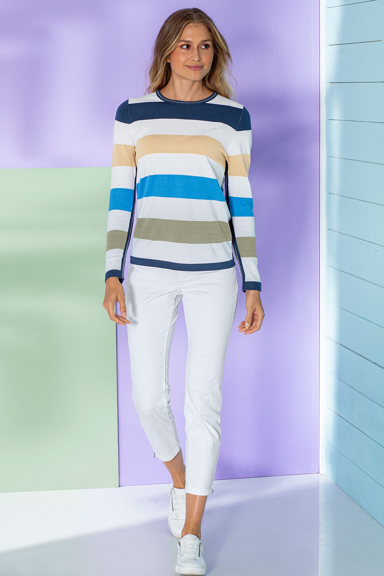 Compass Streifenpullover