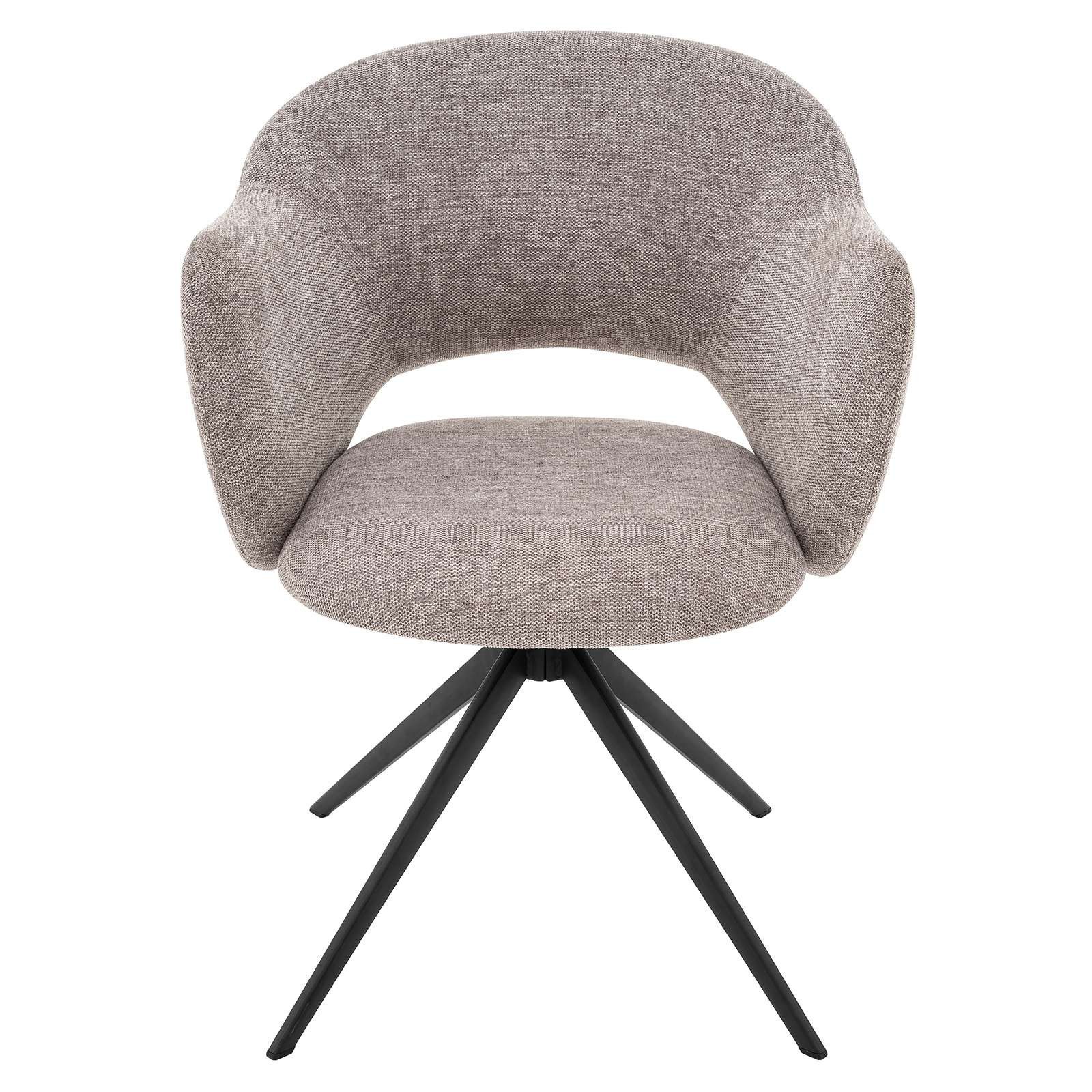 OTTO home Esszimmerstuhl Fynnjard (1 St), mit schwarzen Metallbeinen, Drehfunktion, Webstoff Bezug