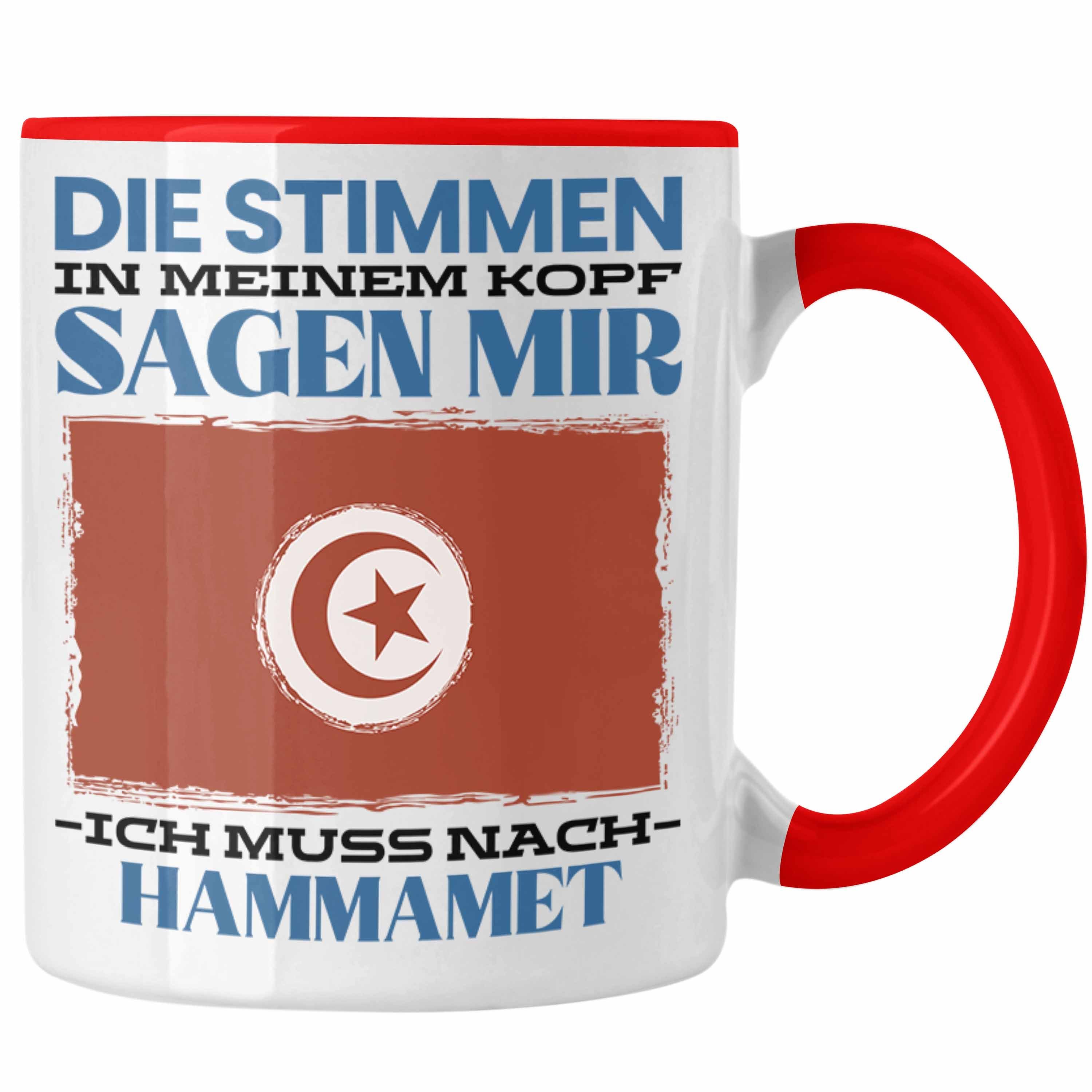 Heimat Tasse Geschenk Tunesien Hammamet Urlaub Geschenkidee Tasse Spruch Trendation Rot