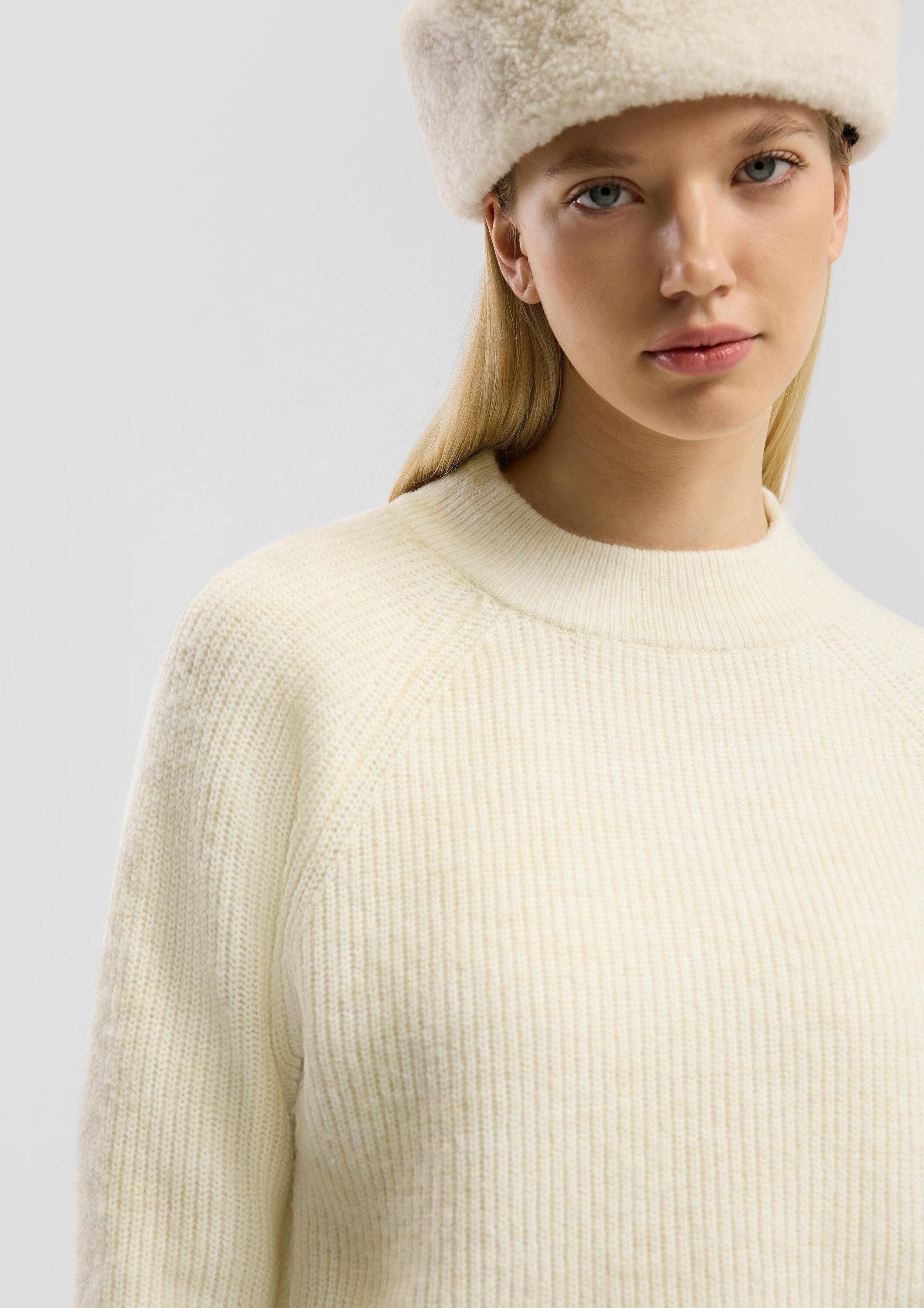 QS Longpullover Strickpullover Melierter Pullover