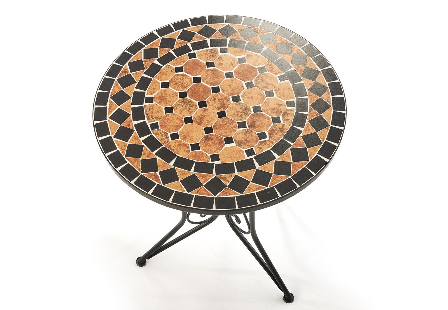 Kobolo Beistelltisch Gartentisch Tisch Esstisch Mediterran mit Platte mit Mosaik (kombinierbar, 1-St., 1 Tisch), Höhe 71 cm Durchmesser 61 cm – Bild 5 von 5