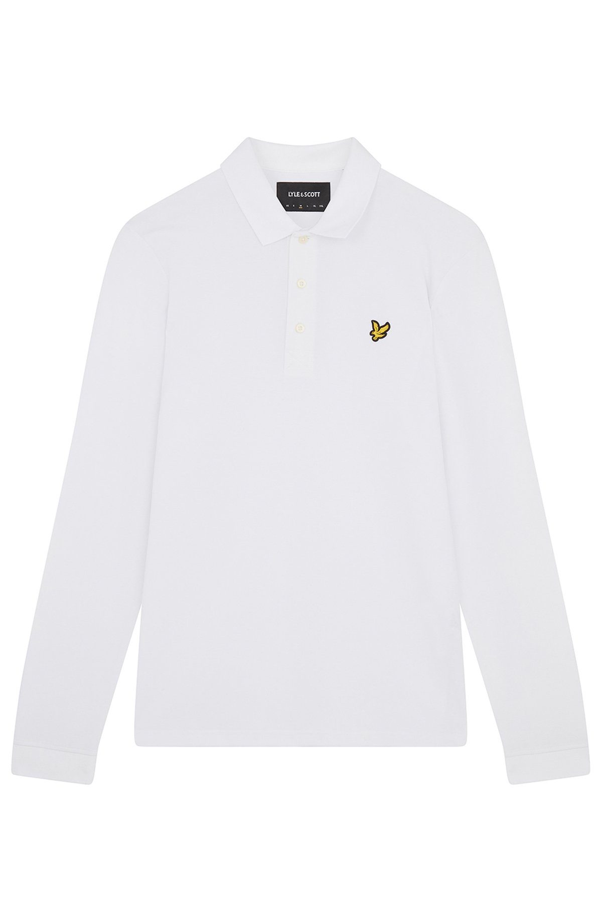 Lyle Scott & Langarm Weiß Langarm-Poloshirt Mit