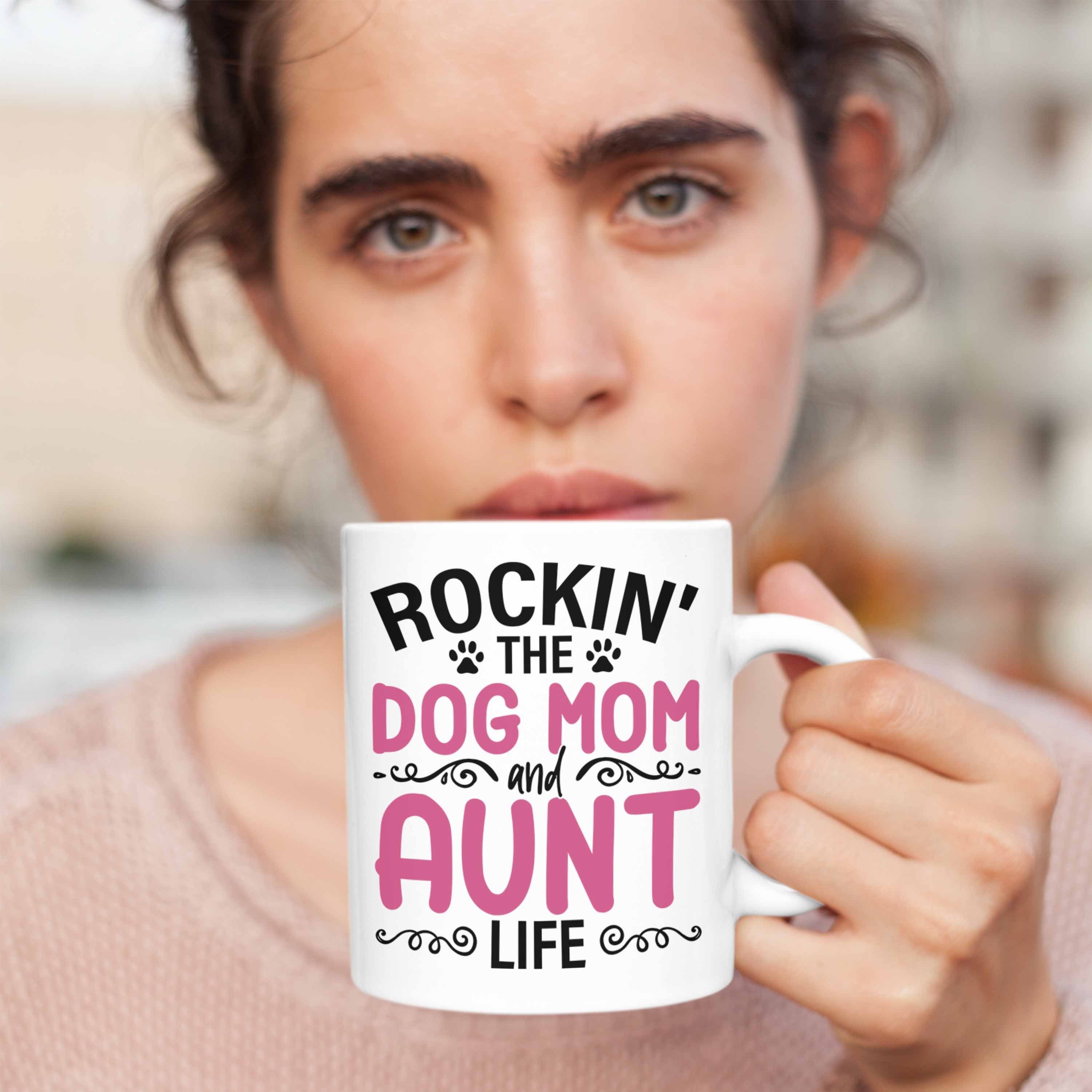 Tasse Trendation Geschenk Tante Weiss - Mutter Tasse Lustig Hunde Hundemama Trendation Geschenkidee Tante Beste