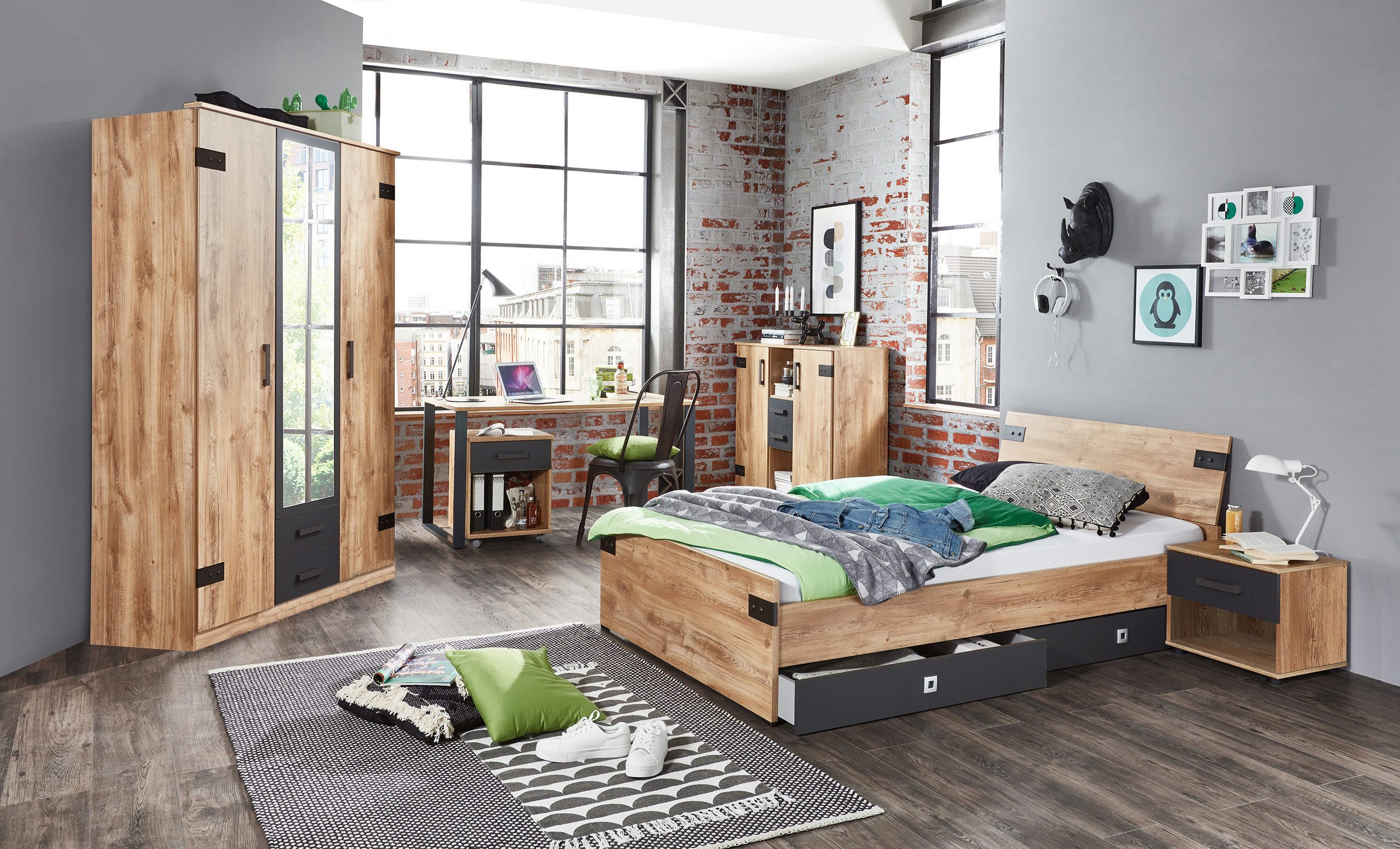 möbel-direkt.de Jugendzimmer-Set Liverpool, (Komplett Set, 7-tlg., günstig online kaufen