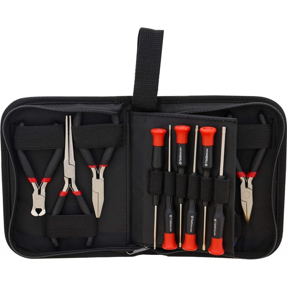 Inline Werkzeugset 43013 - Zangen und Schraubendreher Set - schwarz/rot
