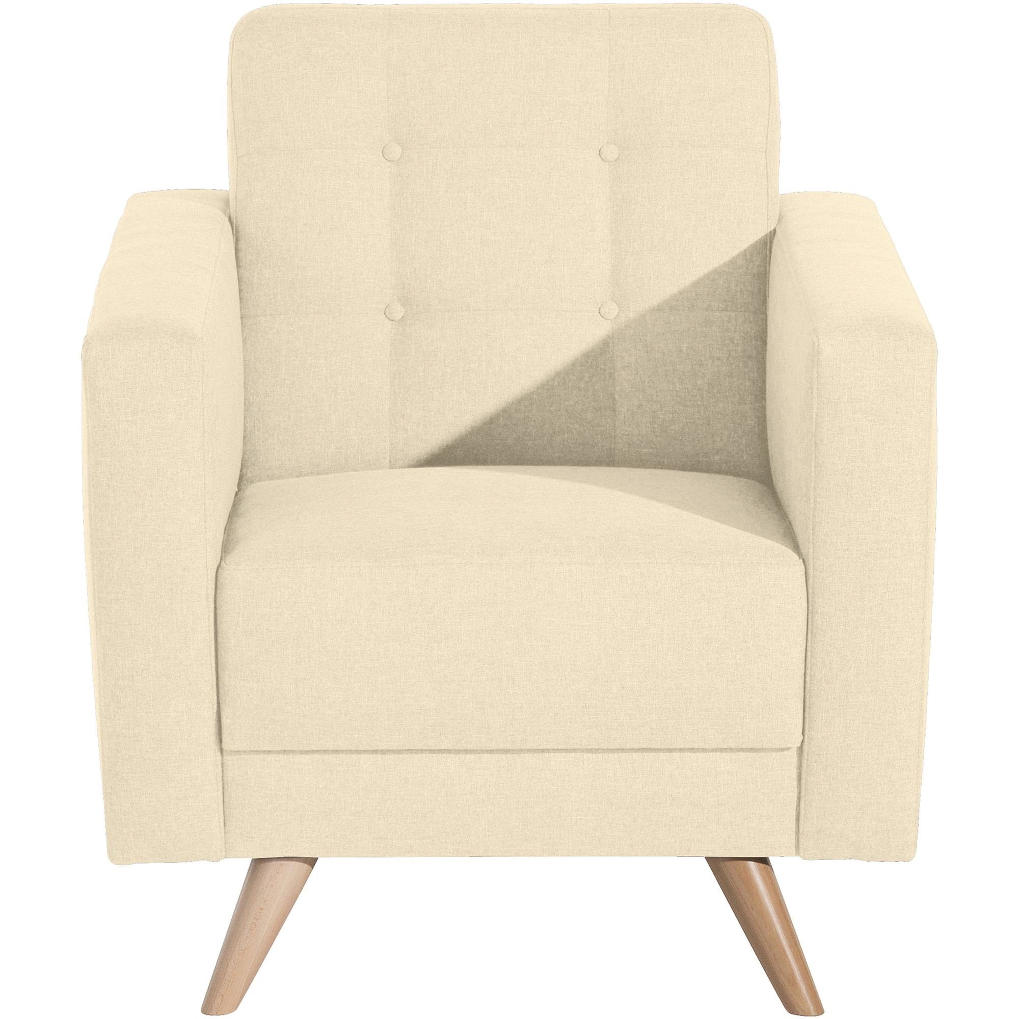 58 aufm Kessel (Sparpreis Kostenlosem natur Karisa 21912 Sessel 1-St), Bezug Sessel Flachgewebe Sitz verarbeitet,bequemer beige inkl. Buche hochwertig Versand, 