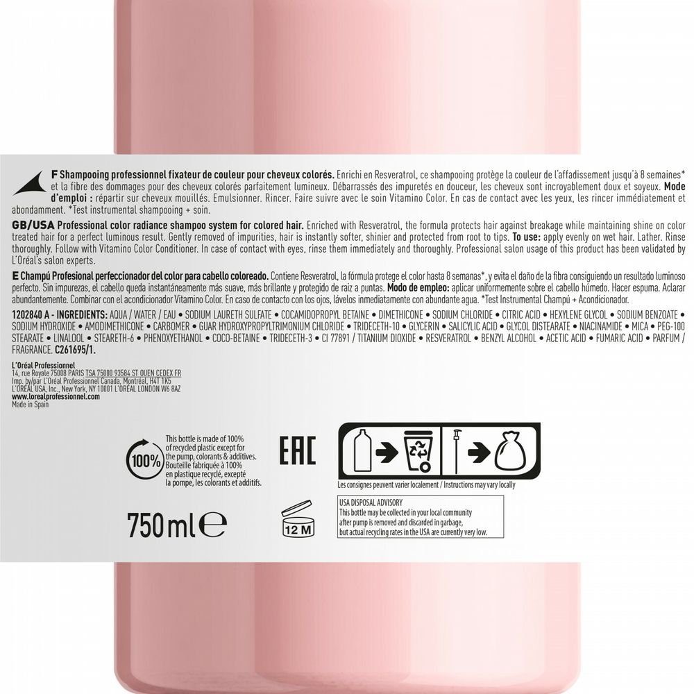 L'ORÉAL PROFESSIONNEL Shampoo 750 Color Haarshampoo Expert Serie ml PARIS Vitamino