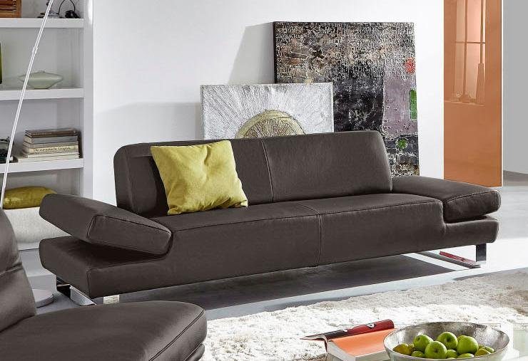 W.SCHILLIG 2-Sitzer taboo Designsofa mit hohem Sitzkomfort, Breite 202cm, Sitztiefe 69cm, mit Übertiefe, inklusive Armlehnenverstellung