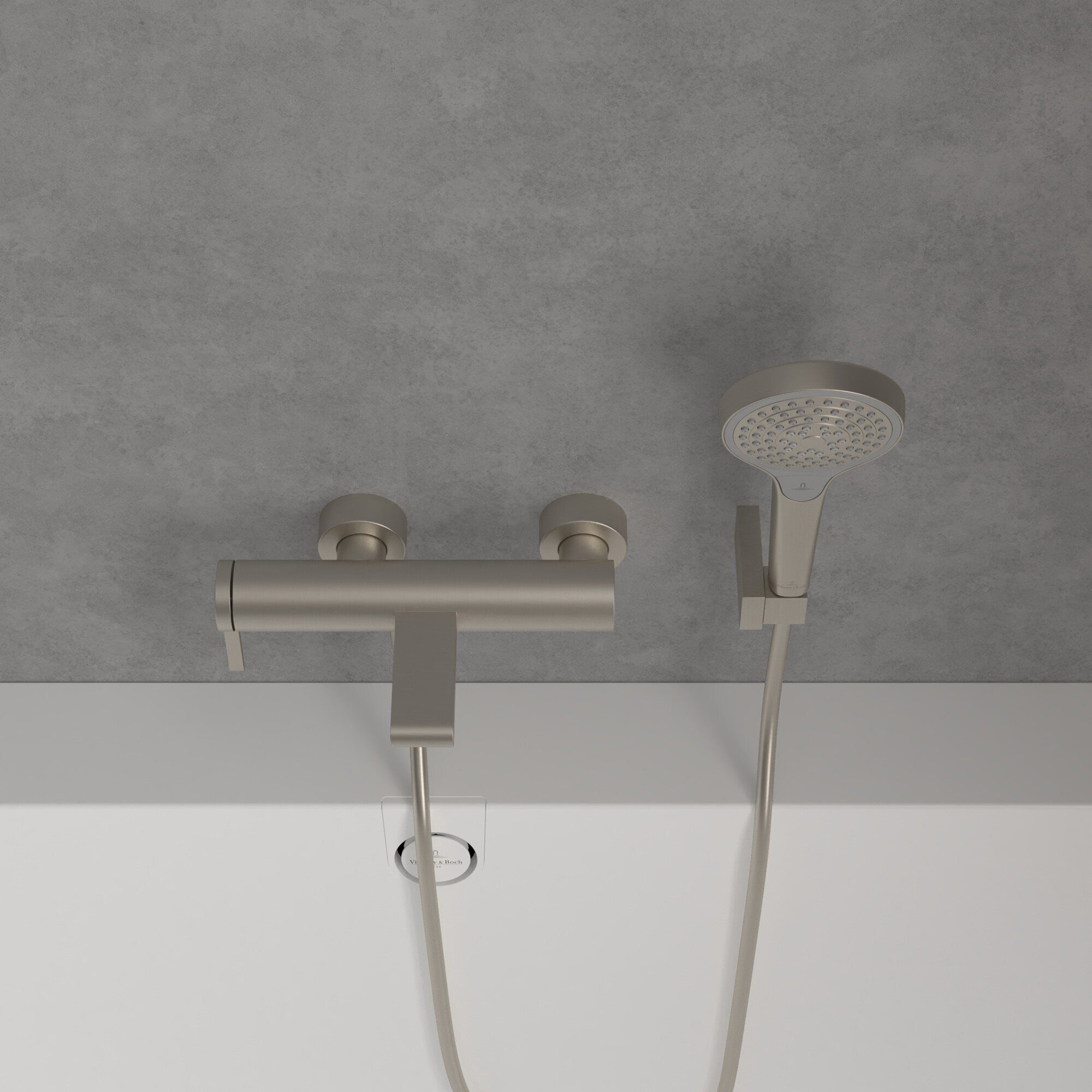 Villeroy & Boch Wannenarmatur Dawn Badewannenarmatur, gerader Auslauf, mit Umsteller, Wandmontage