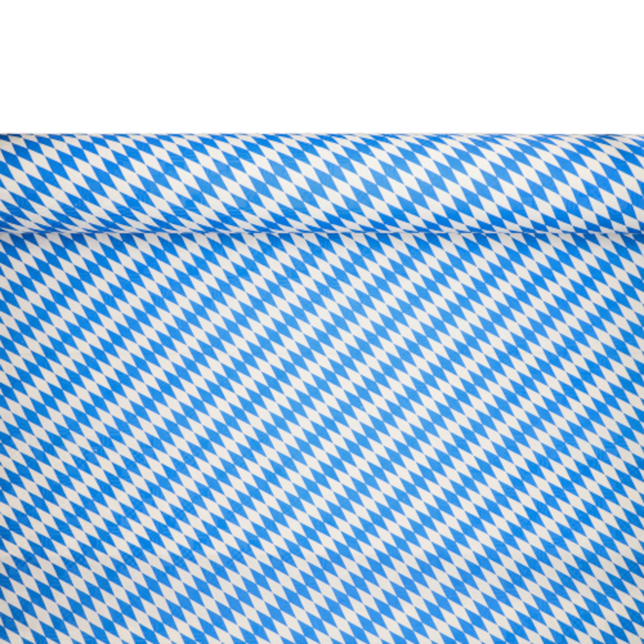 PAPSTAR Tischdecke, Papiertischdecke 100cm x 50m Damastprägung Raute Motiv Bayrisch Blau