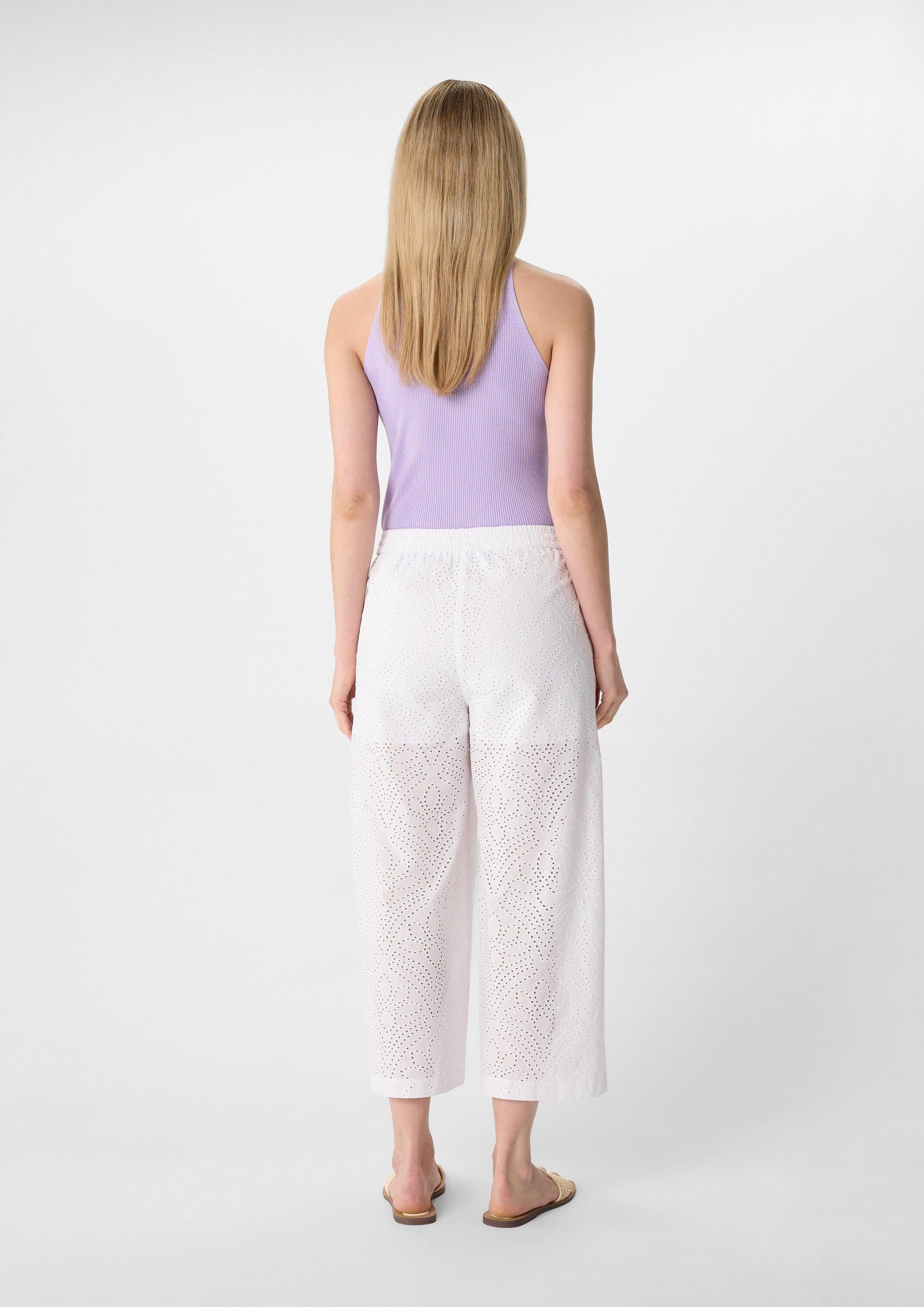 comma Culotte Hose Culotte mit Lockstickerei