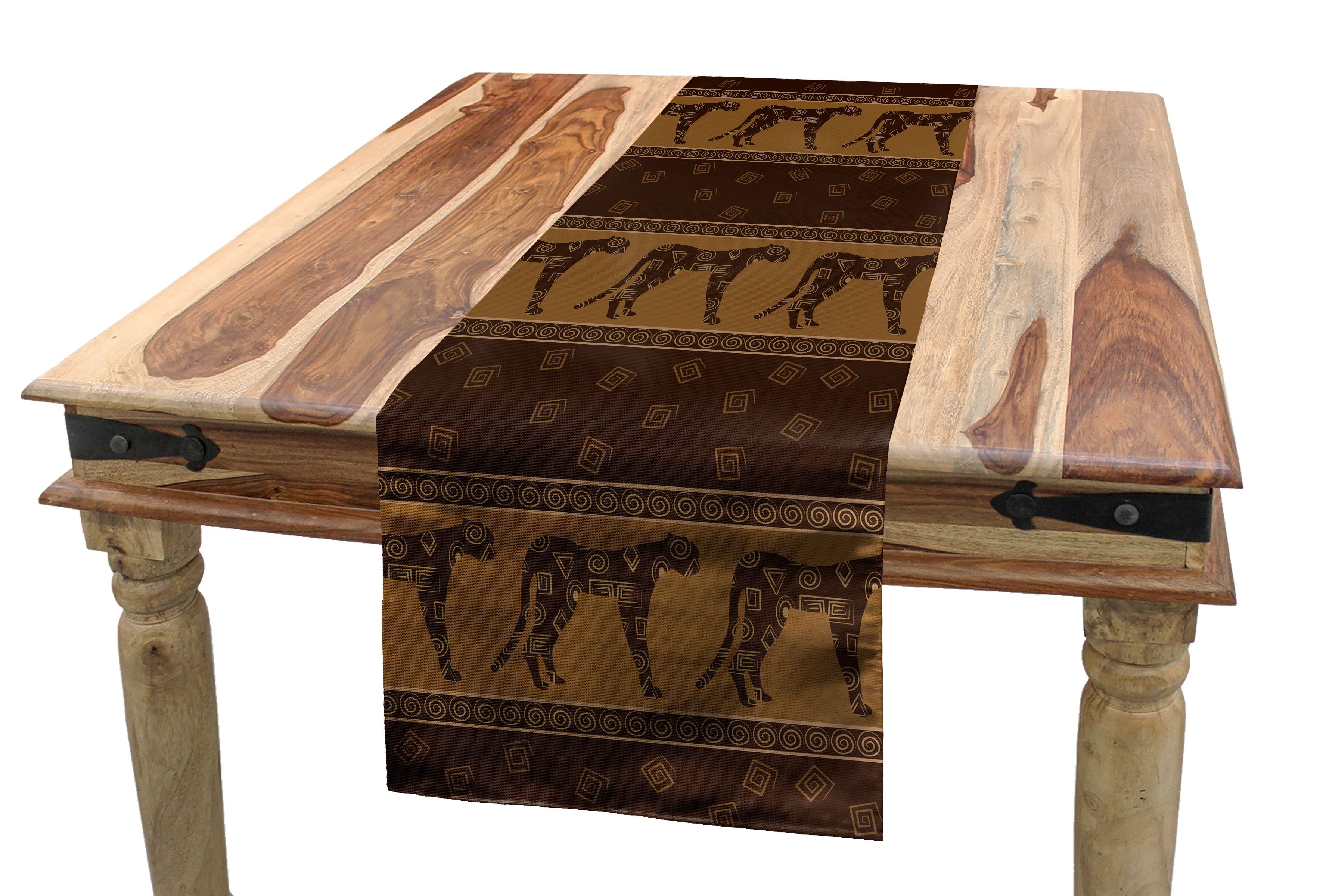 Abakuhaus Tischläufer Geometrische Tischläufer, Küche Dekorativer Esszimmer Leopards Rechteckiger Safari Formen