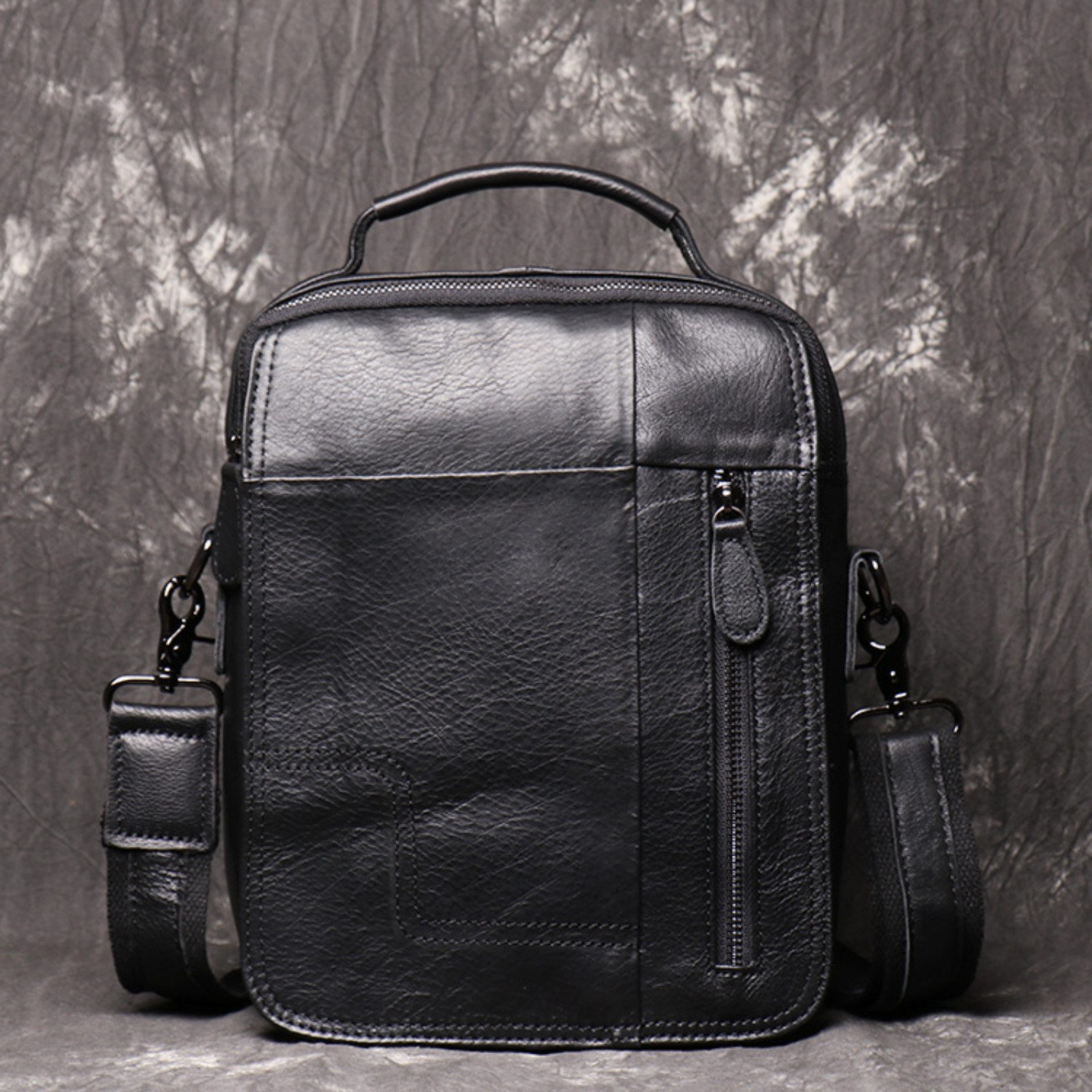 Schultertasche Herren Leder Schultertasche Crossbody Messenger Bag Vintage