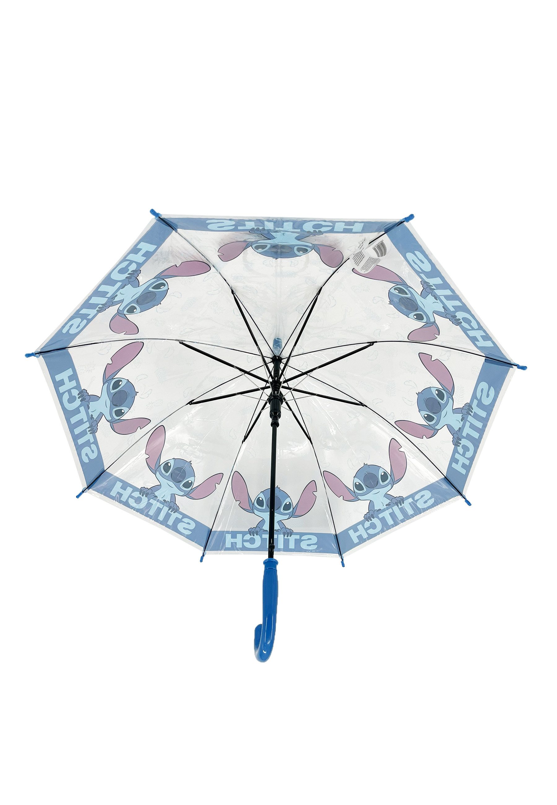 Stitch Stockregenschirm Kinder Automatik-Regenschirm transparent mit Metallgestell ab 3 Jahren, windfest