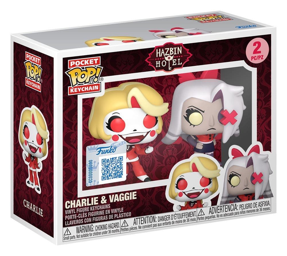 Funko Schlüsselanhänger POP! Hazbin Hotel Schlüsselanhänger 2er-Pack Charlie & Vaggie 4 cm (2-tlg)