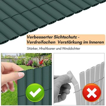Randaco Balkonsichtschutz PVC Sichtschutzmatte Balkon Zaun mit Kabelbindern Wasserdicht