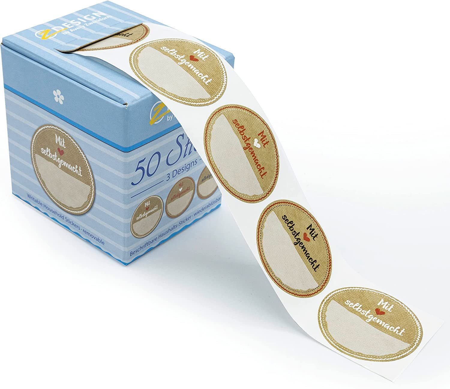 Avery Zweckform Наклейка AVERY Zweckform ZDesign Sticker auf Rolle "Selbst gemacht"