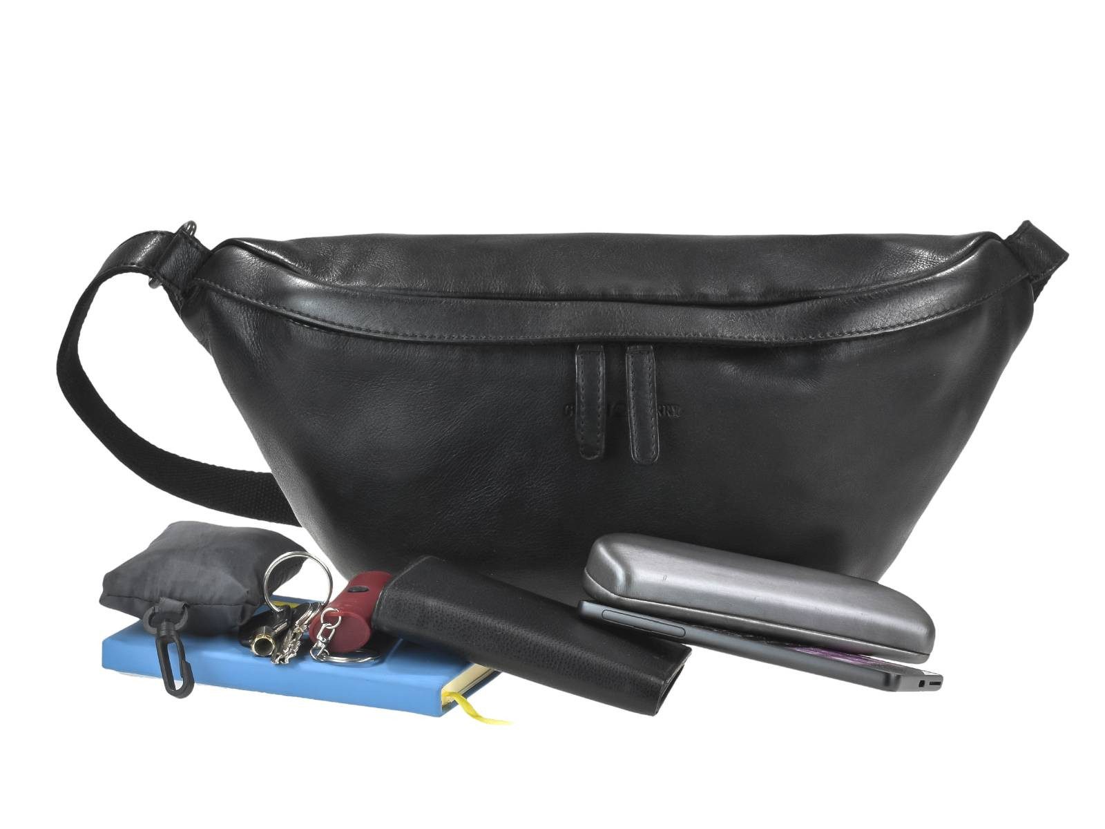 Greenburry Umhängetasche "Colombiana" Leder Crossbody Bag Tasche Damen, Hauptfach 36x15cm, Gurt 105-185cm