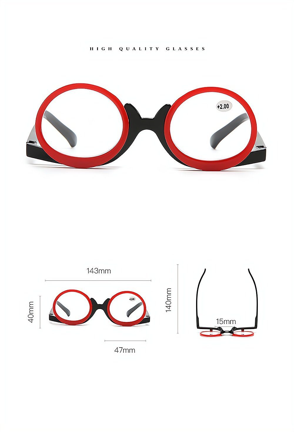 PACIEA Lesebrille Mode bedruckte Rahmen presbyopische blaue rot anti Gläser