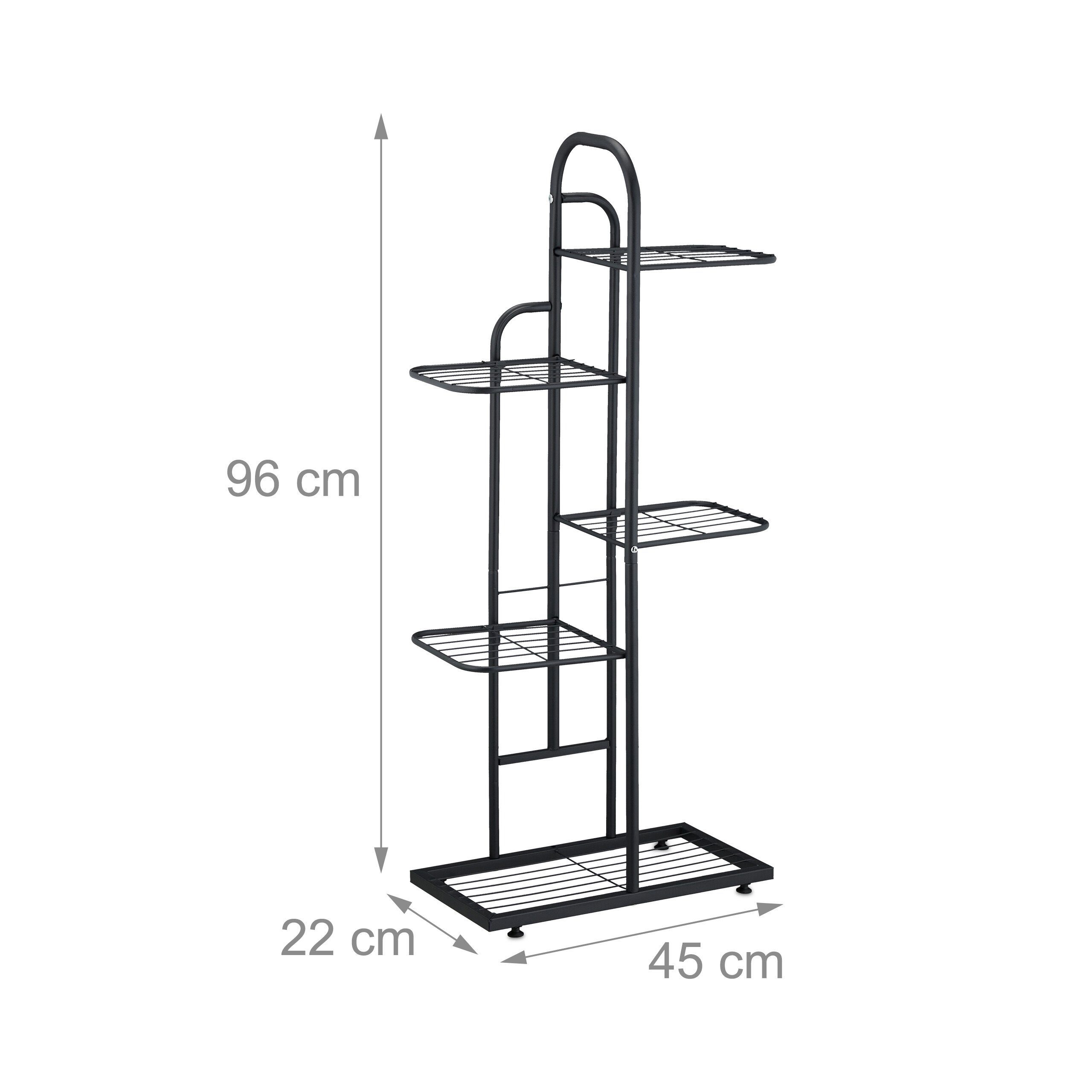 relaxdays Pflanzentreppe Pflanzenständer 5 Ablagen