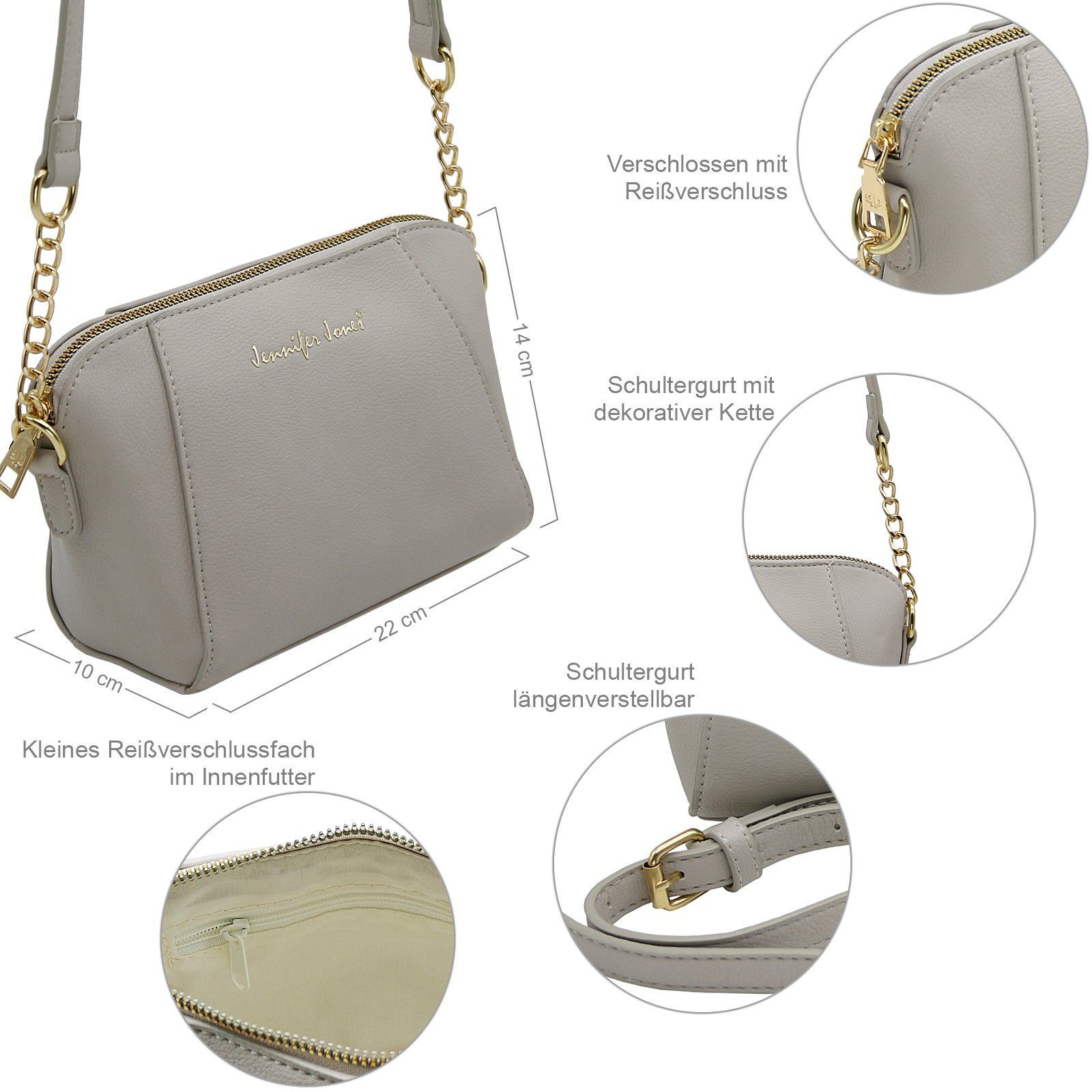 J JONES JENNIFER JONES Schultertasche Kleine modisch elegante Damen Umhängetasche - Crossbody Bag