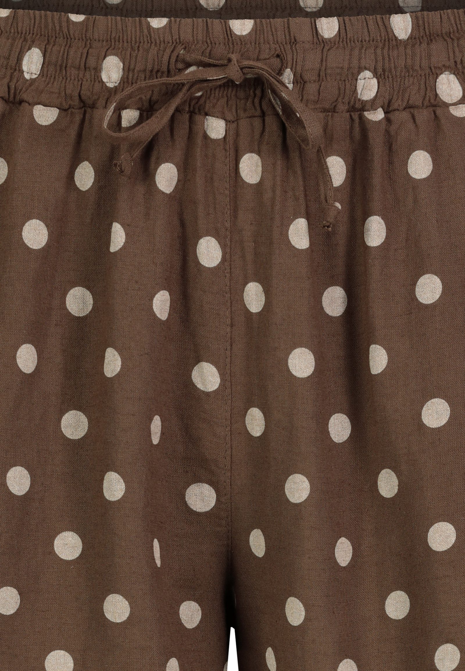 SUBLEVEL Shorts Damen Kurze Hose Leinen-Mix Polka-Dot Design, Eingrifftaschen