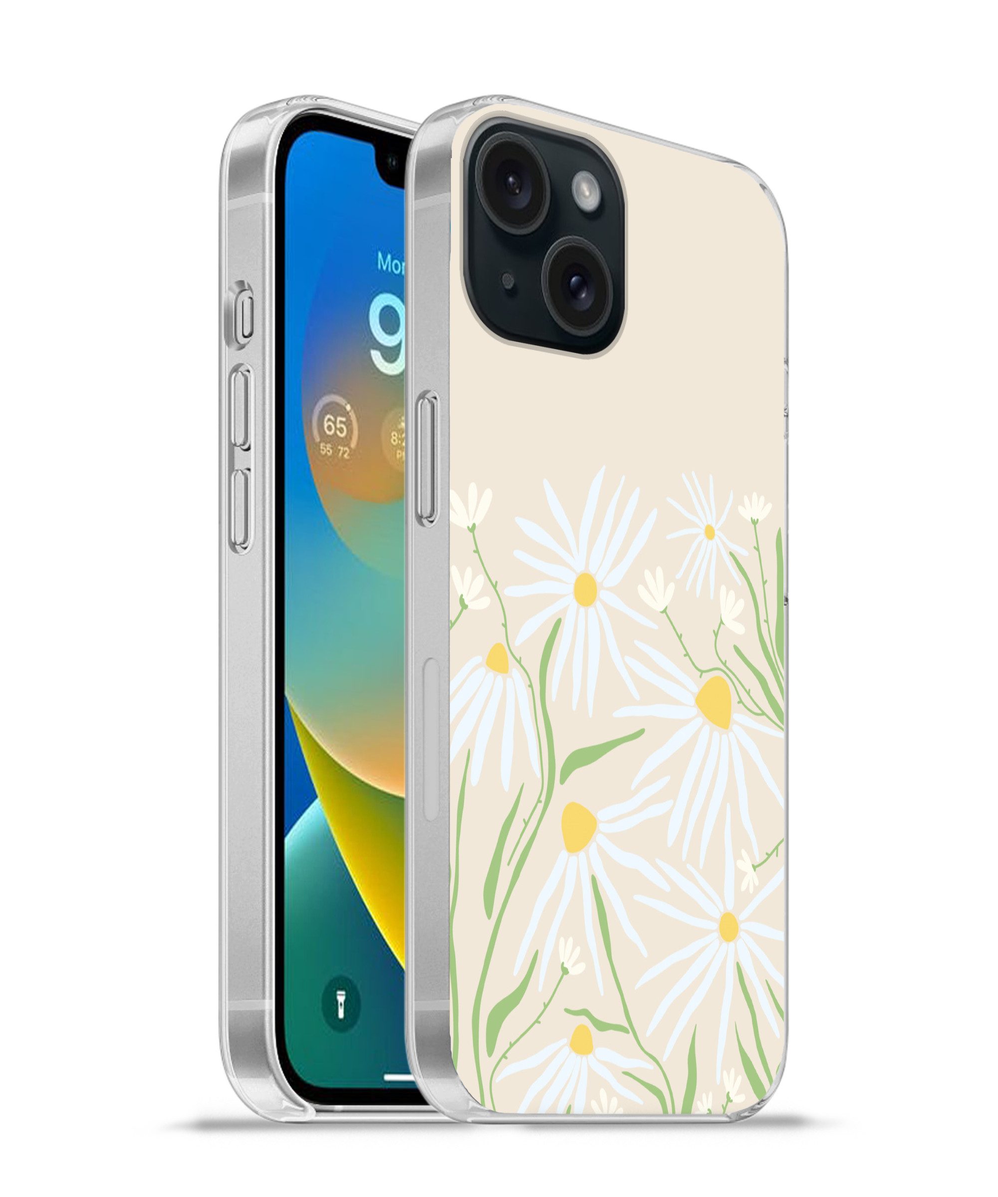 MuchoWow Handyhülle für Apple iPhone 15 Blume - Muster - Gelb, Smartphone-Bumper, Print, Handy Schutzhülle Dünn