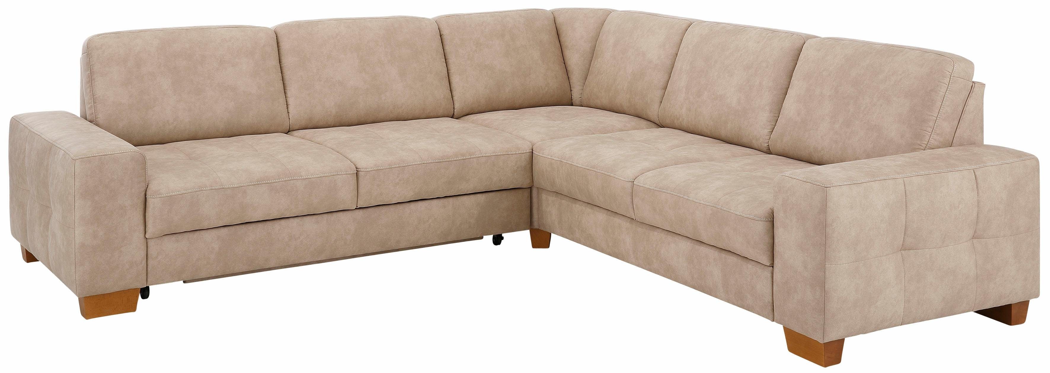 Home affaire Ecksofa "Puccini L-Form" mit Federkern, Sitztiefenverstellung, günstig online kaufen