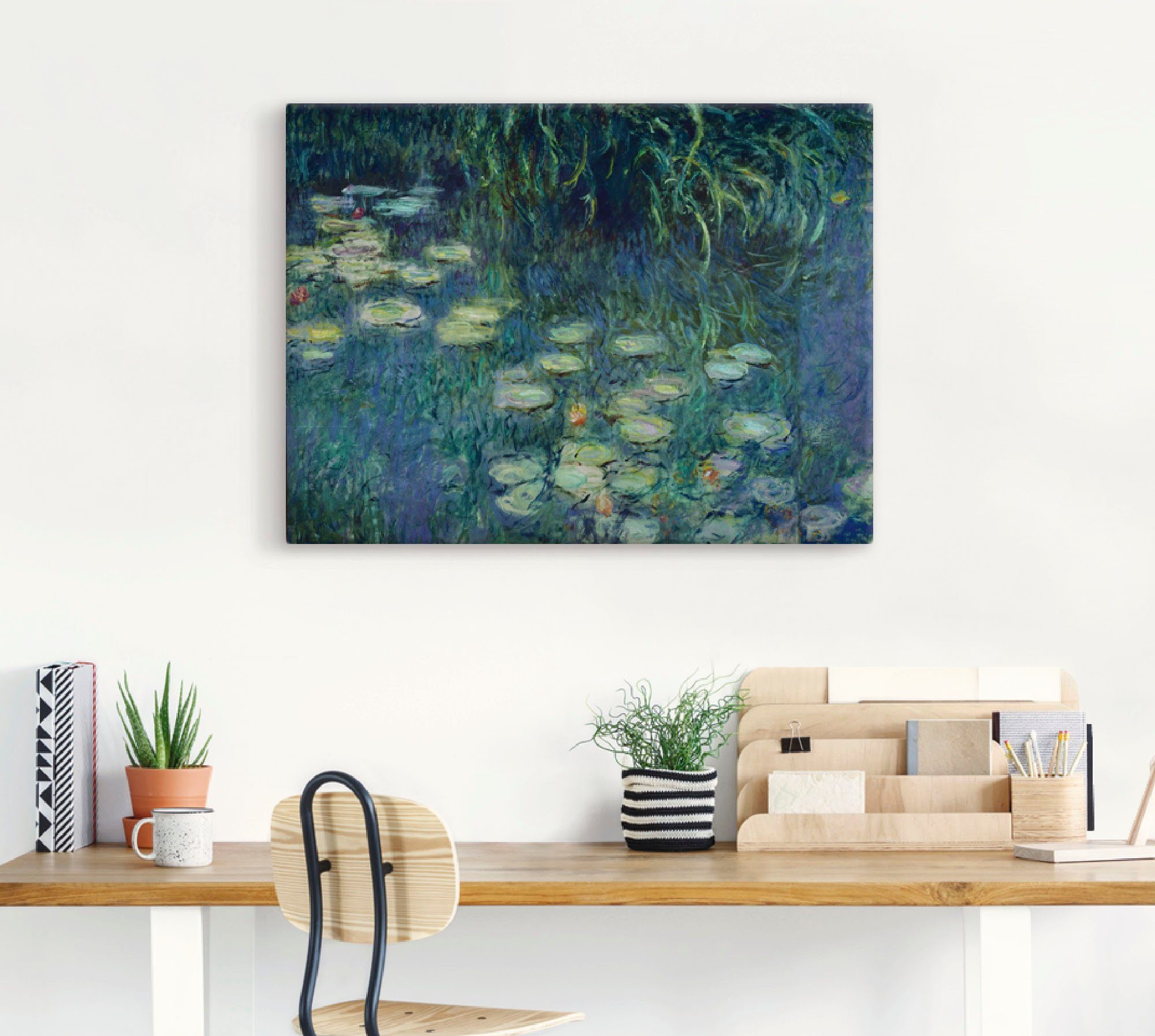 Artland Leinwandbild Teil Seerosenbild Musée de l'Orangerie, Blumen (1 St), auf Holzrahmen gespannt