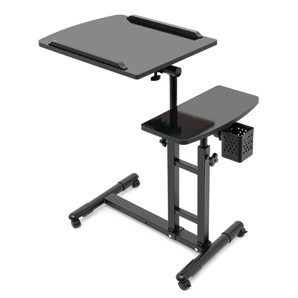 Schreibtisch Höhenverstellbarer Laptoptisch mit Rollen & neigbarer Halterung