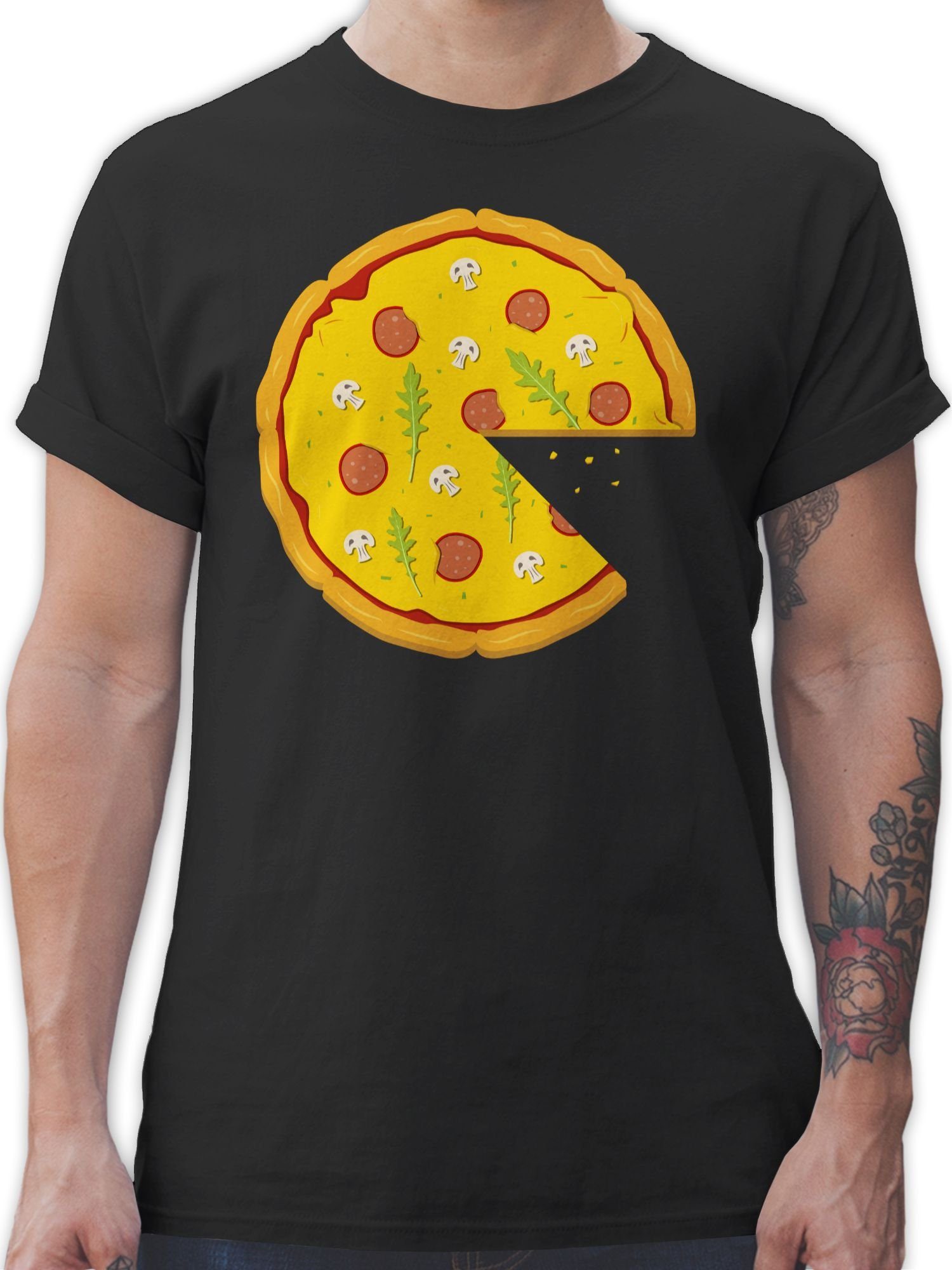 Shirtracer T-Shirt Pizza Partner Teil 1 Partner-Look Pärchen Herren 1 Schwarz