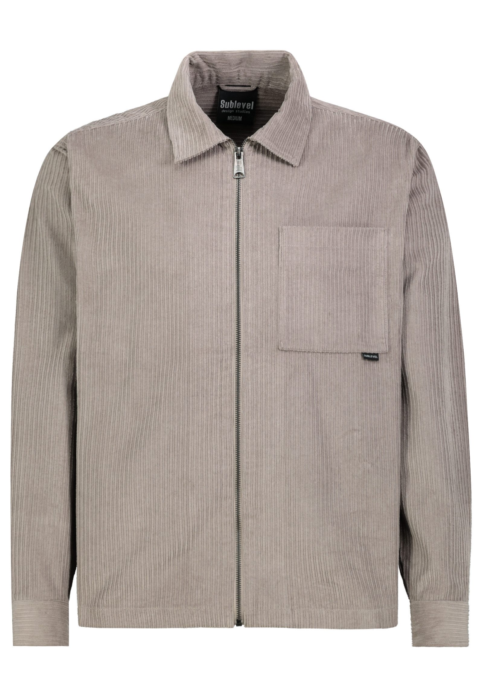 SUBLEVEL Blouson Cordstruktur Umlegekragen Rückenpasse für Herren (1-St) Frontzipper, Rückenpasse, Überschnittene Schulterpartie